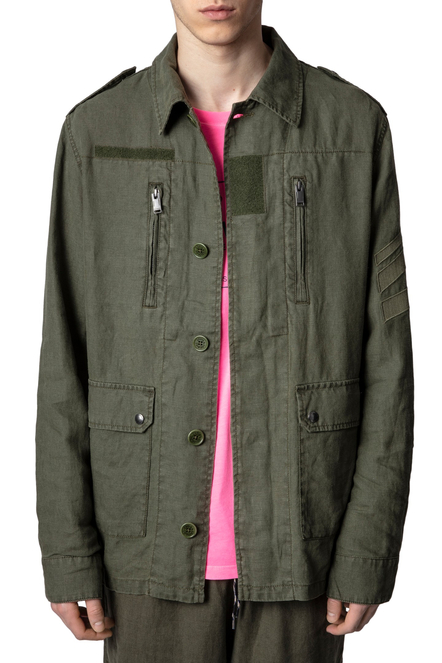 KIDO LINEN LAVE ARROW PARKA MILITAIRE 1