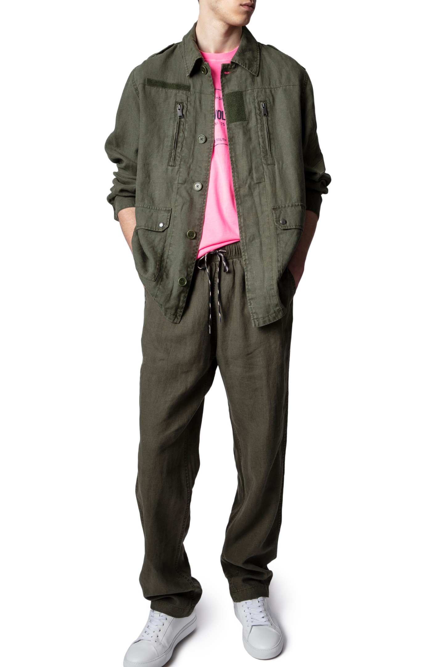 KIDO LINEN LAVE ARROW PARKA MILITAIRE 5