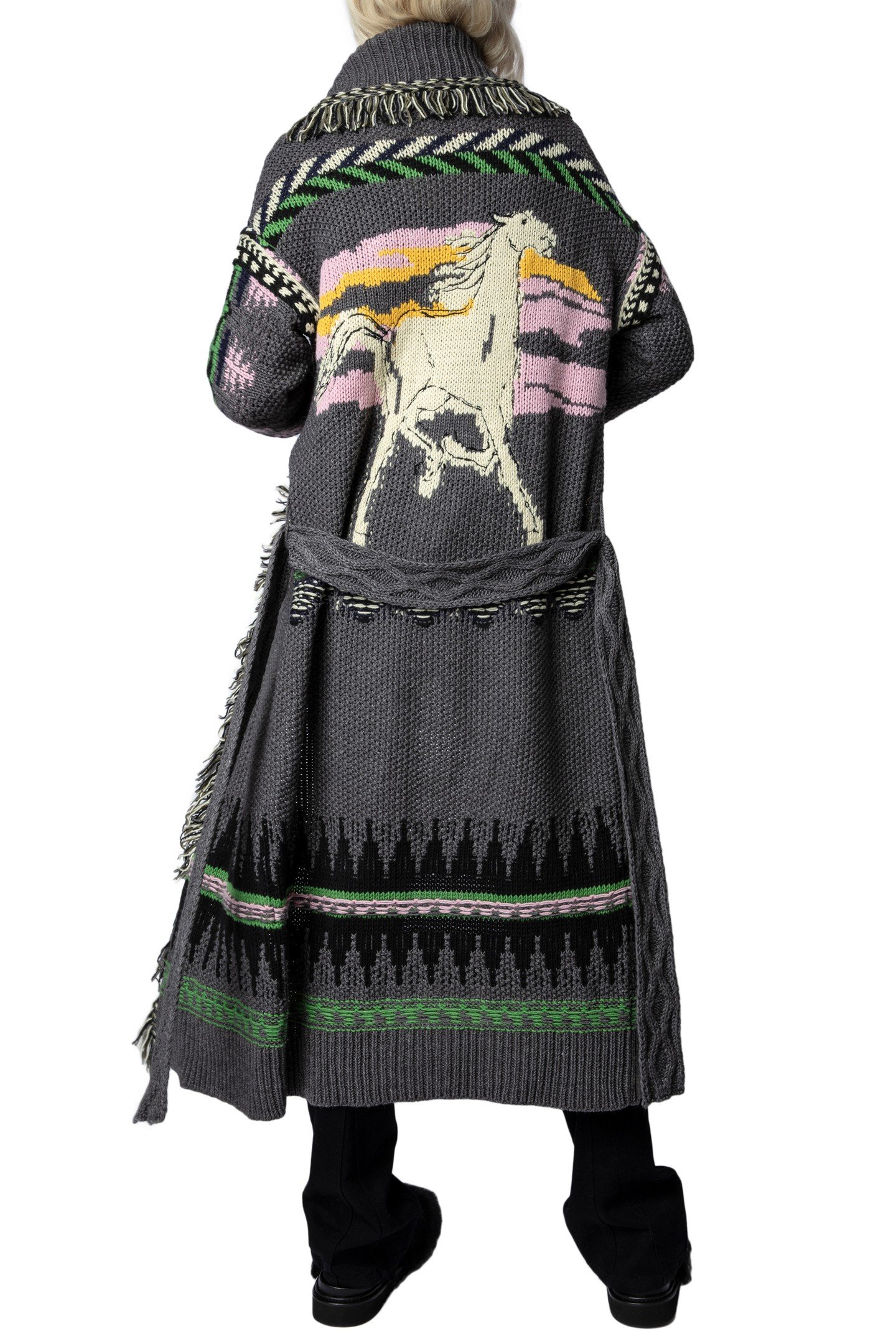 ELLINA WOOL KNIT COAT ANTHRACITE 6