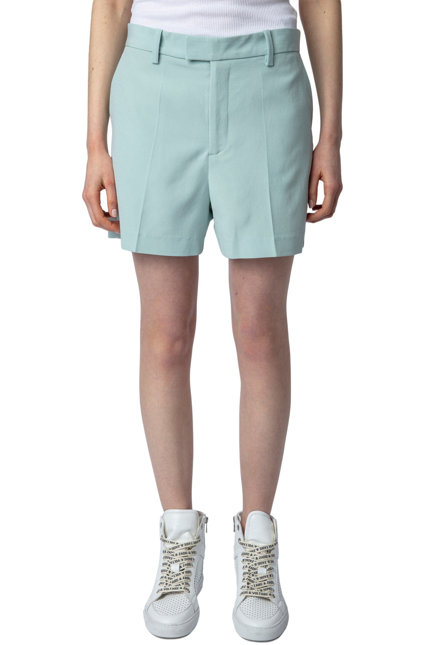 PLEASE CREPE SHORTS CELADON 1