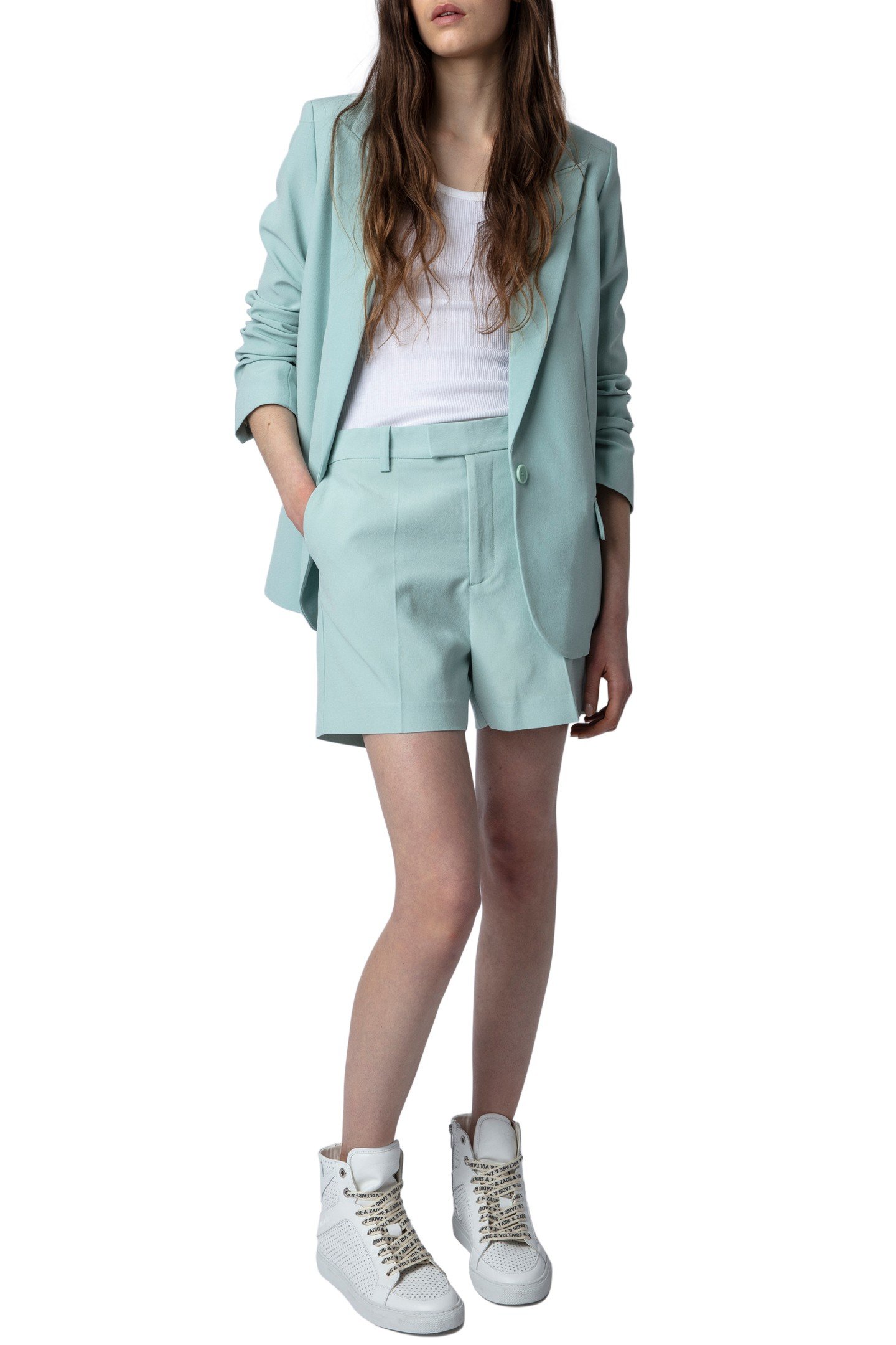 PLEASE CREPE SHORTS CELADON 5