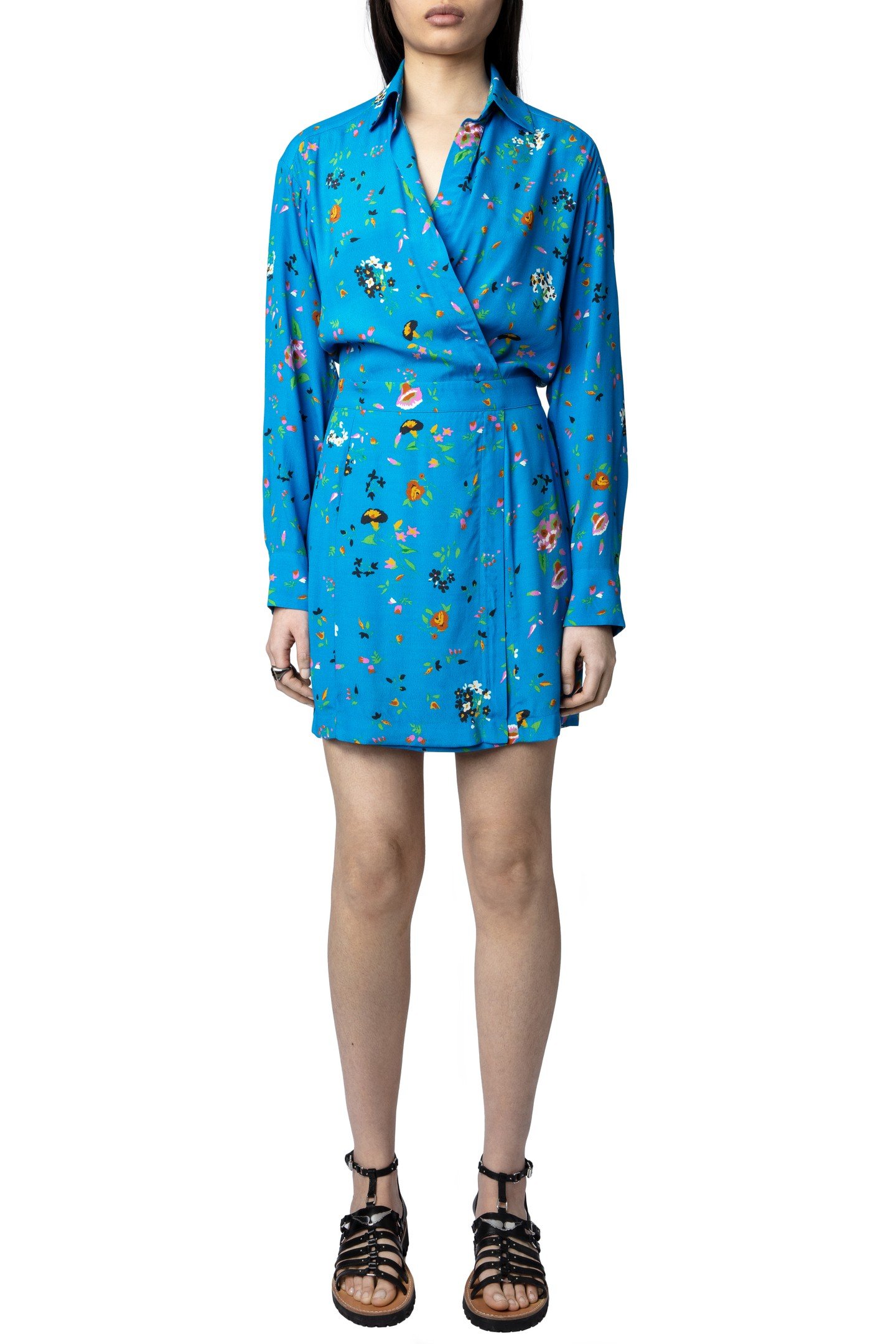 RAVY CREPE UMA DRESS AZUR 1