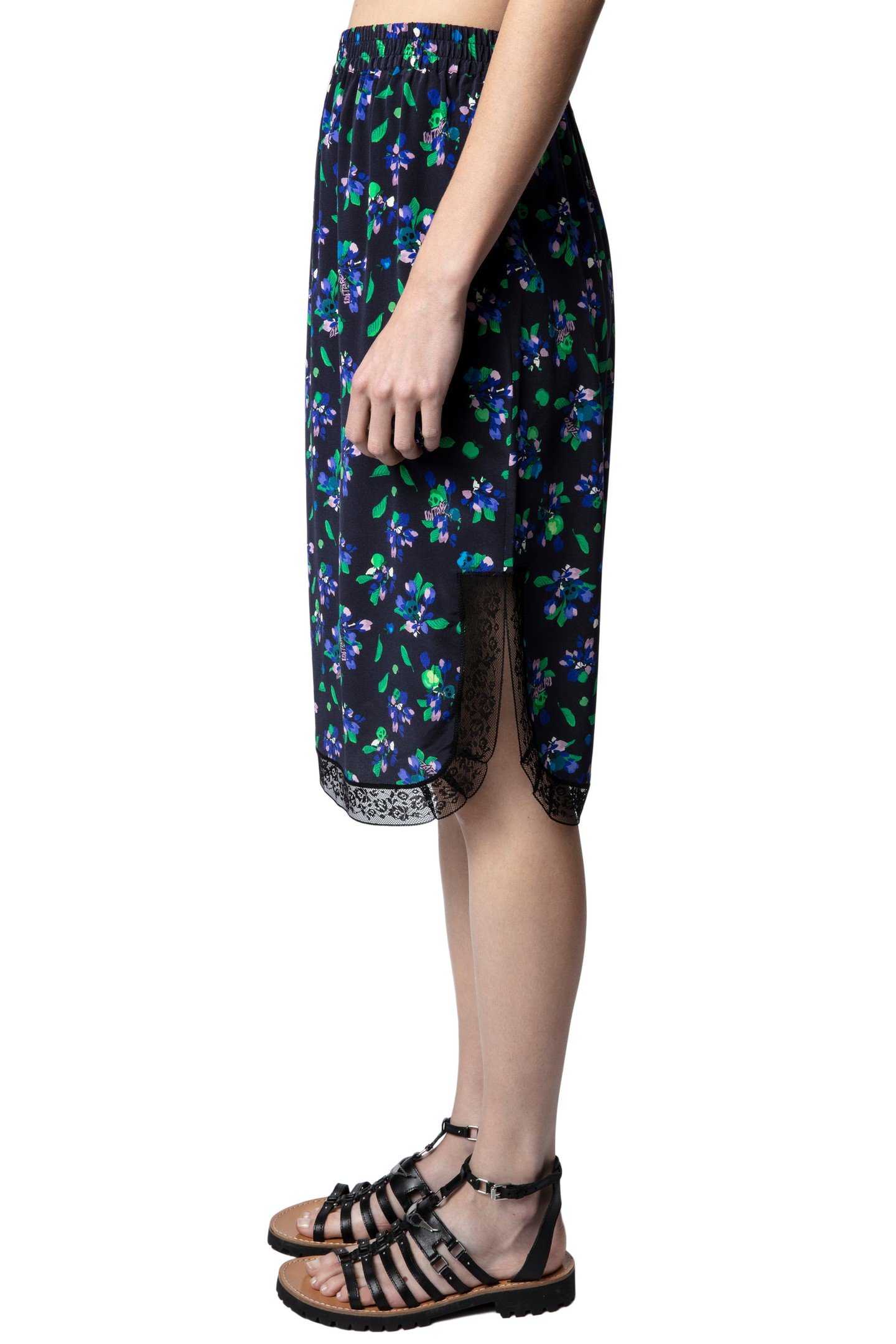 JOZY BIANCA FLOWER SKIRT NOIR 3