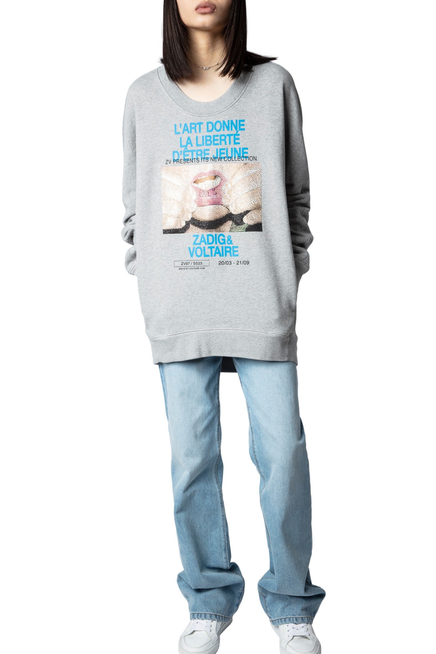 FREYA PHOTOPRINT MOUTH DRESS GRIS CHINE 5