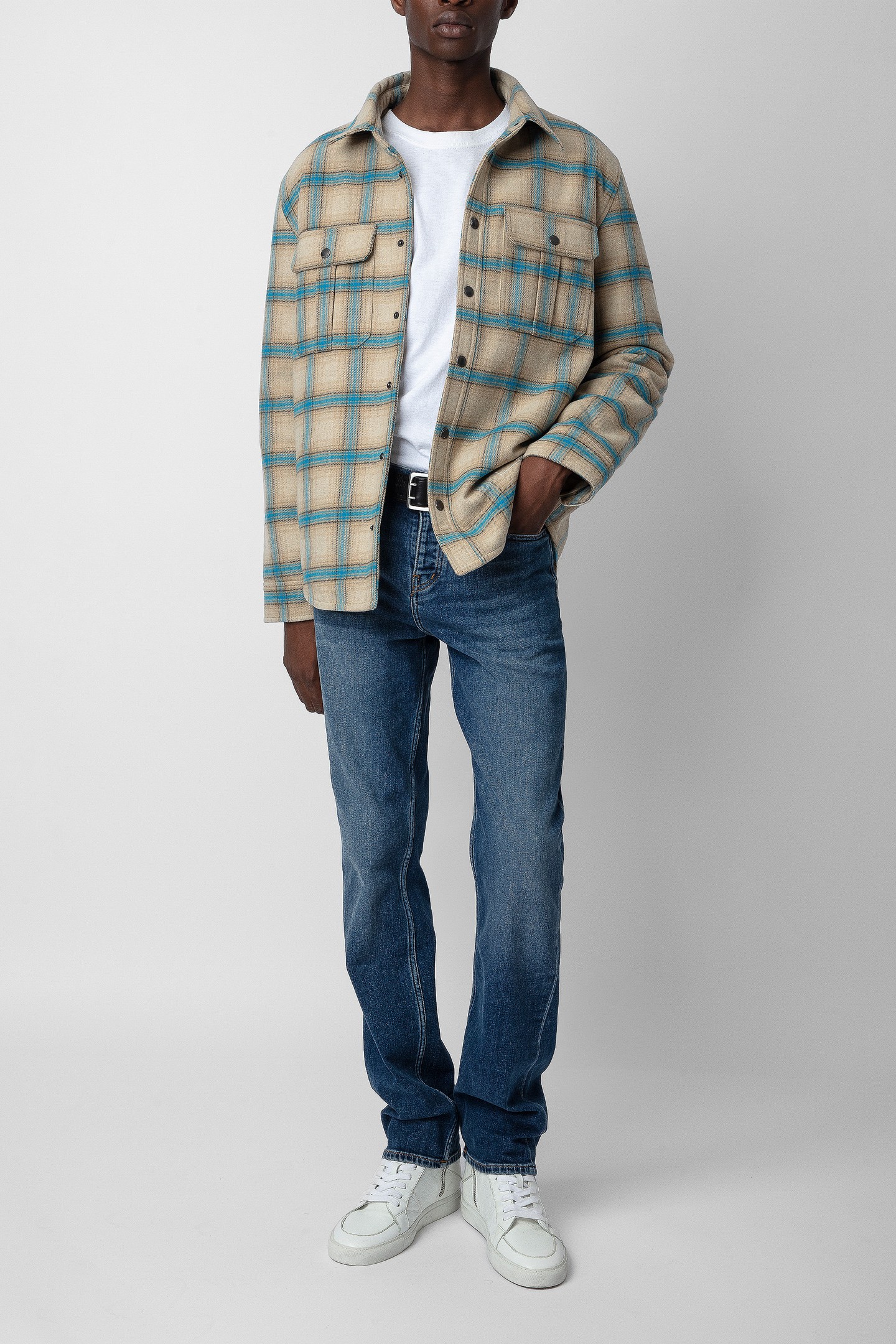 BALI WOOL CHECK PADDED OVERSHIRT FICELLE 1