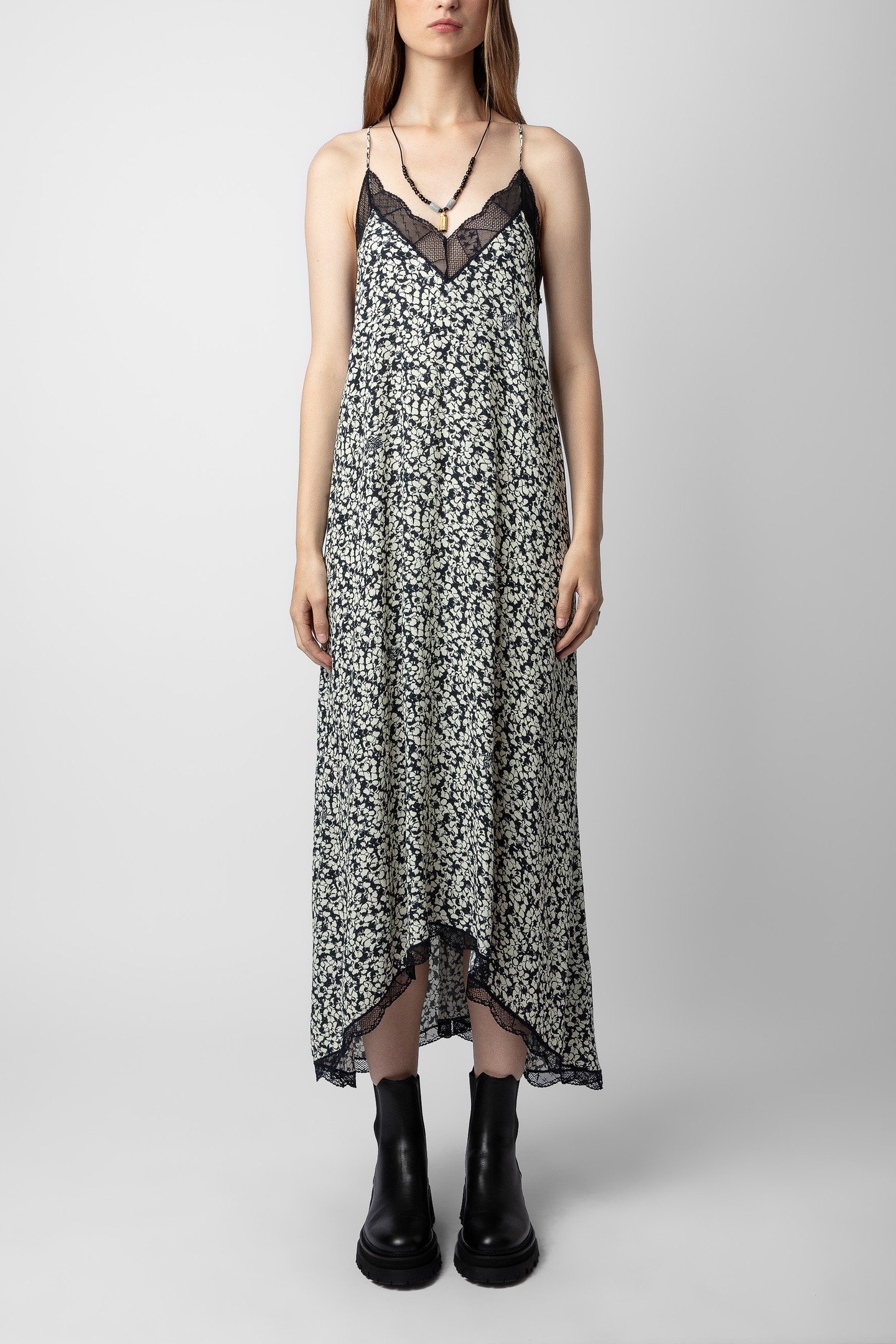 RISTY CREPE BICO FLOWERS DRESS VANILLE 1