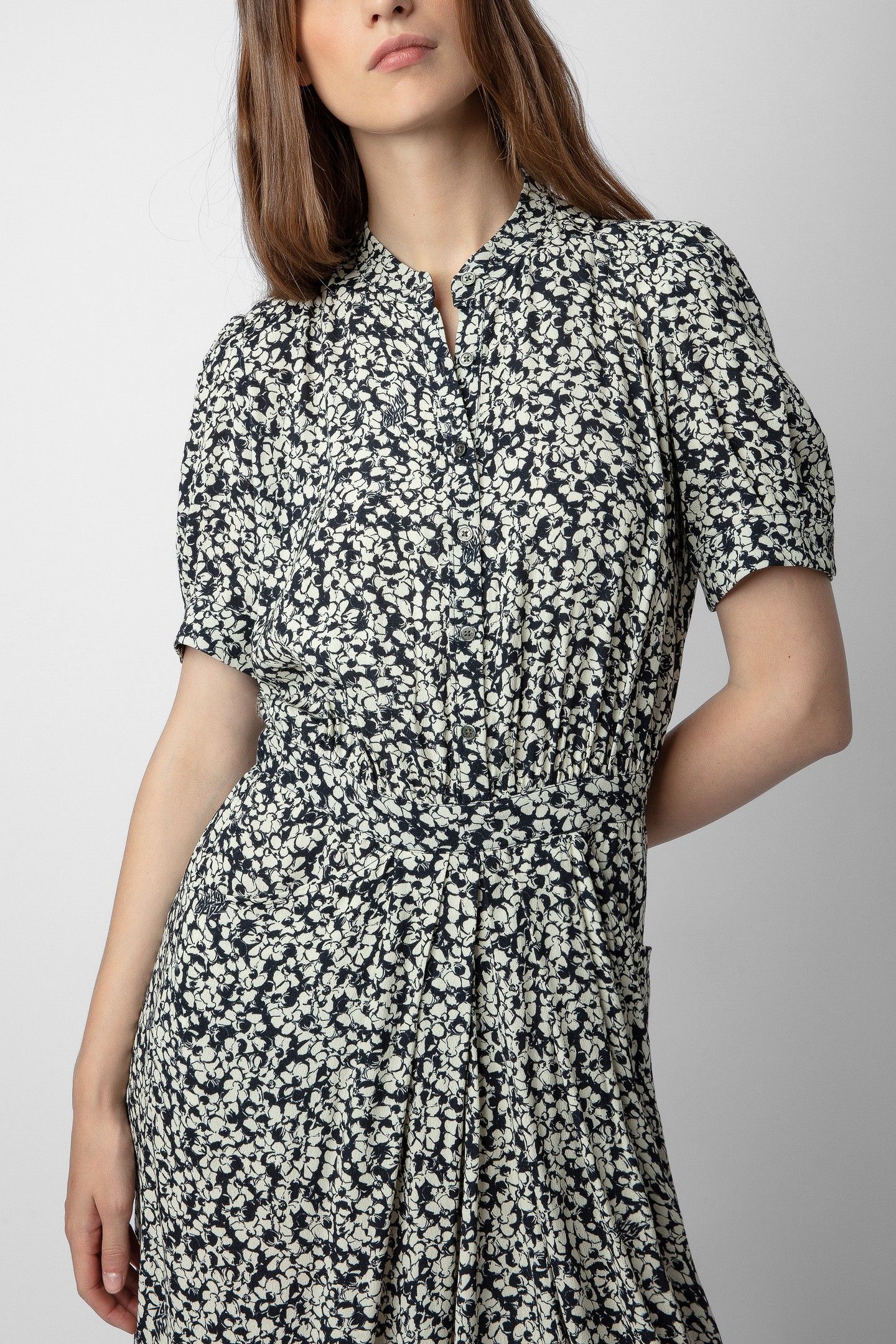 RIMA CREPE BICO FLOWERS DRESS VANILLE 5