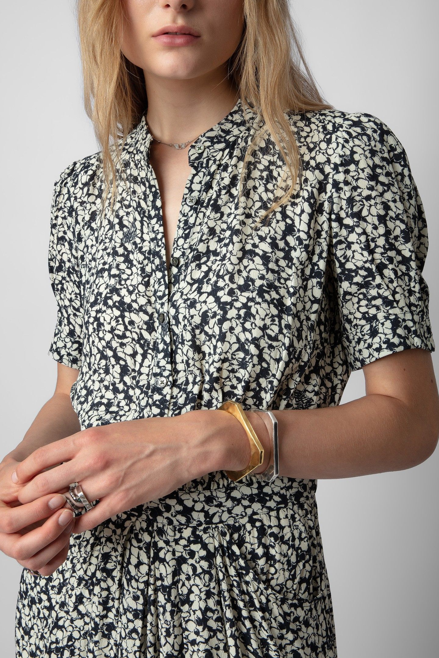 RIMA CREPE BICO FLOWERS DRESS VANILLE 9