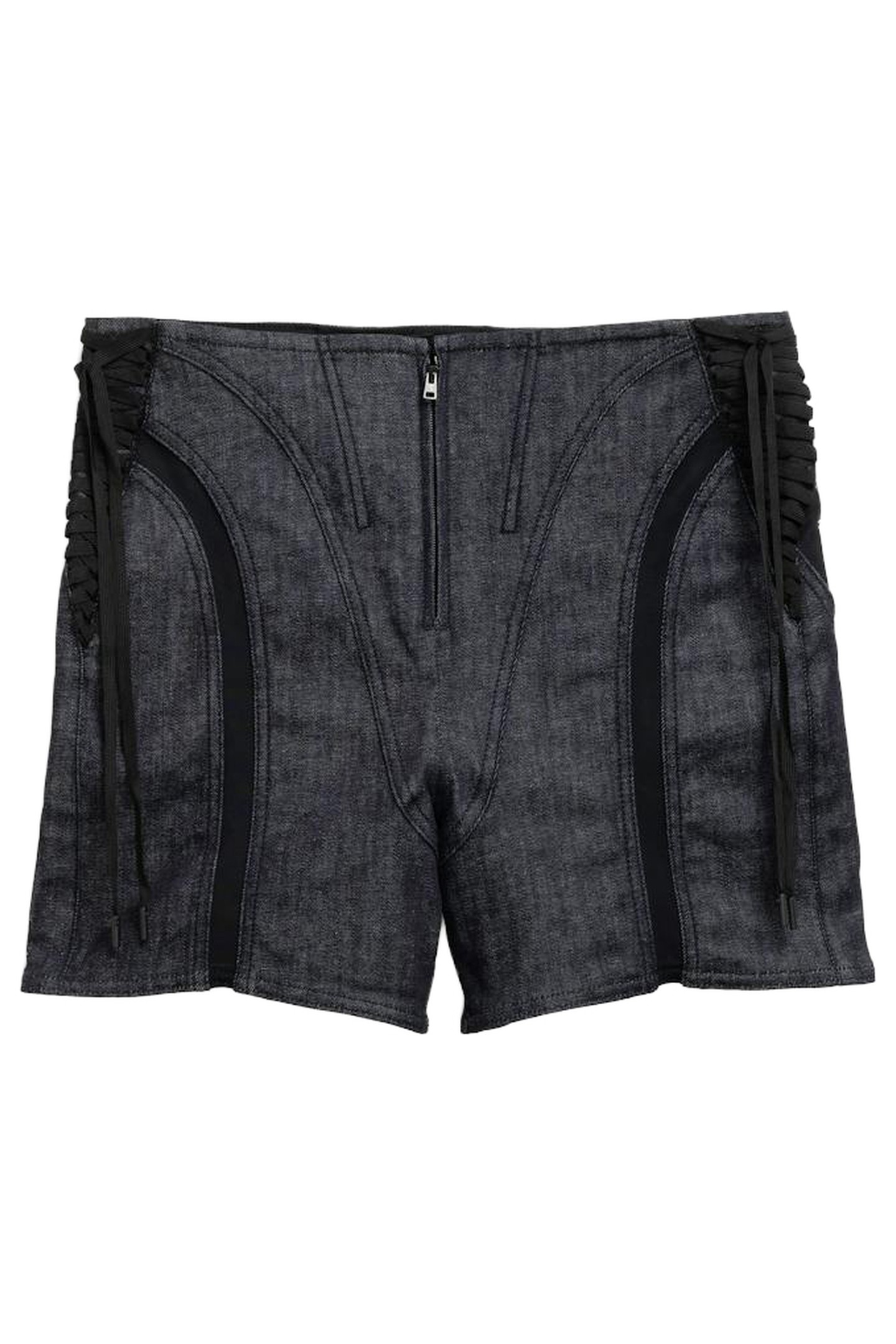 Mugler Laced Denim Shorts Maat: W28L29 | Spijkershorts Outlet | Heren | Grijs