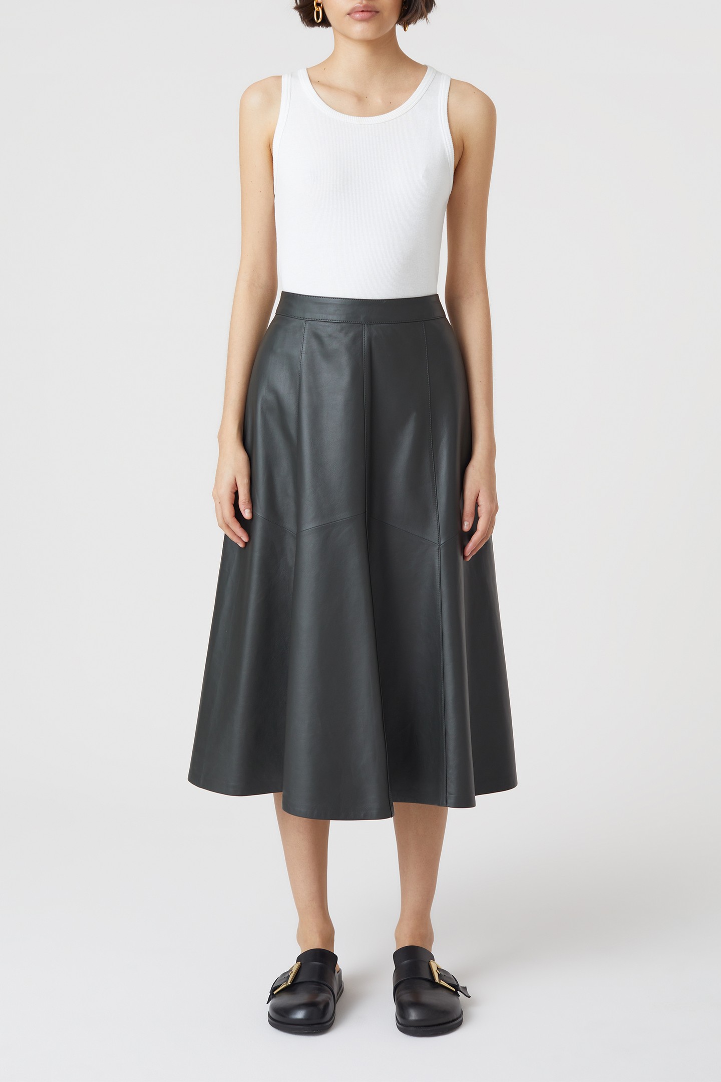 LEATHER SKIRT ARMY GREEN 4