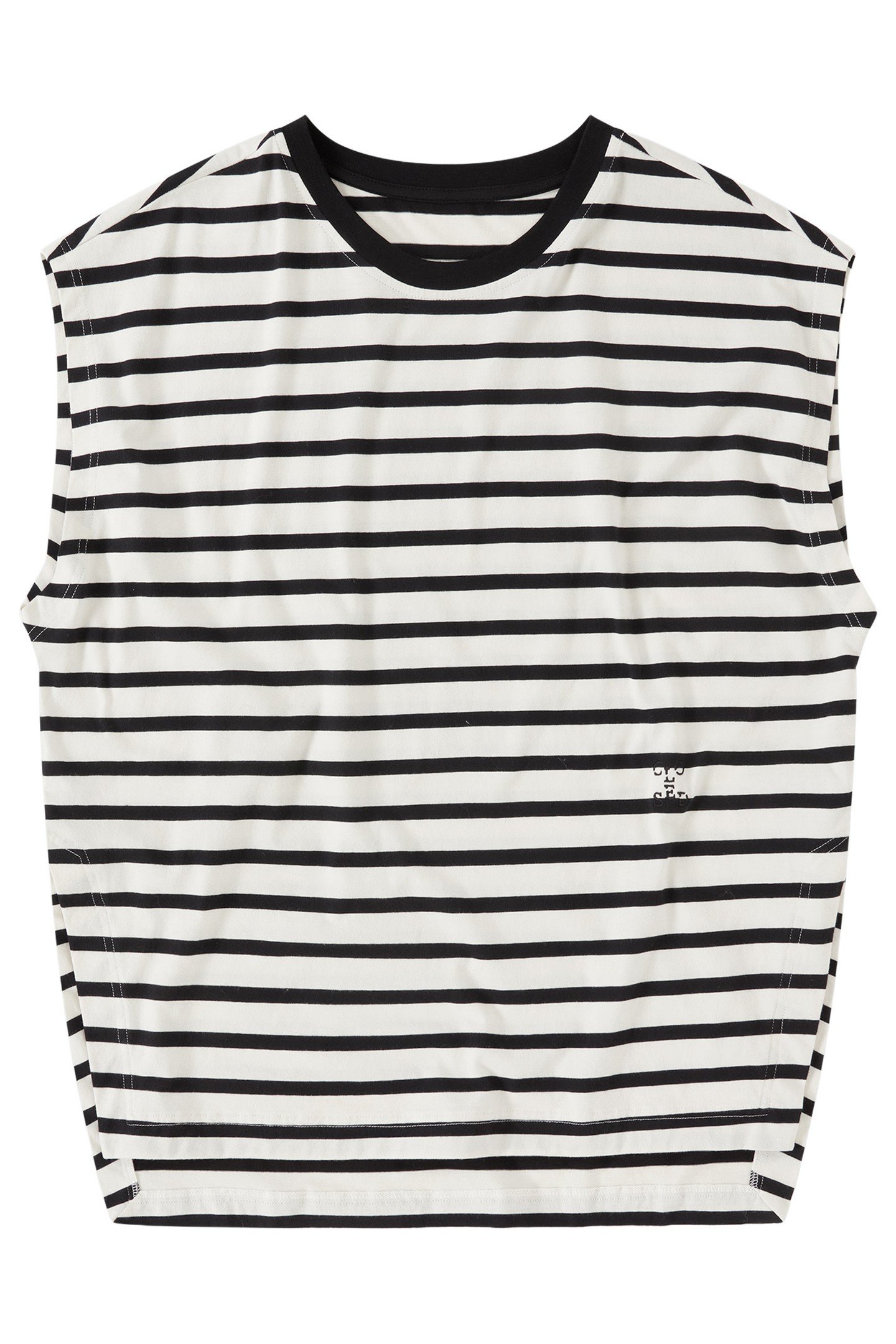 CREW NECK CAP SLEEVE T-SHIRTS BLACK 1