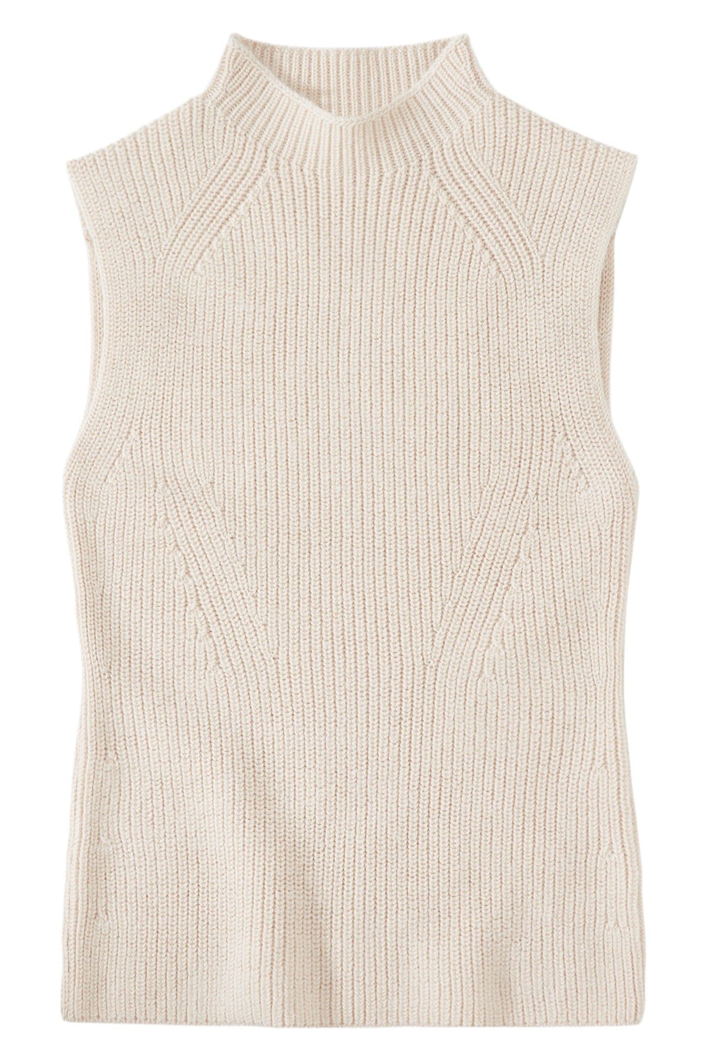 TURTLE NECK VEST KNITS IVORY 1
