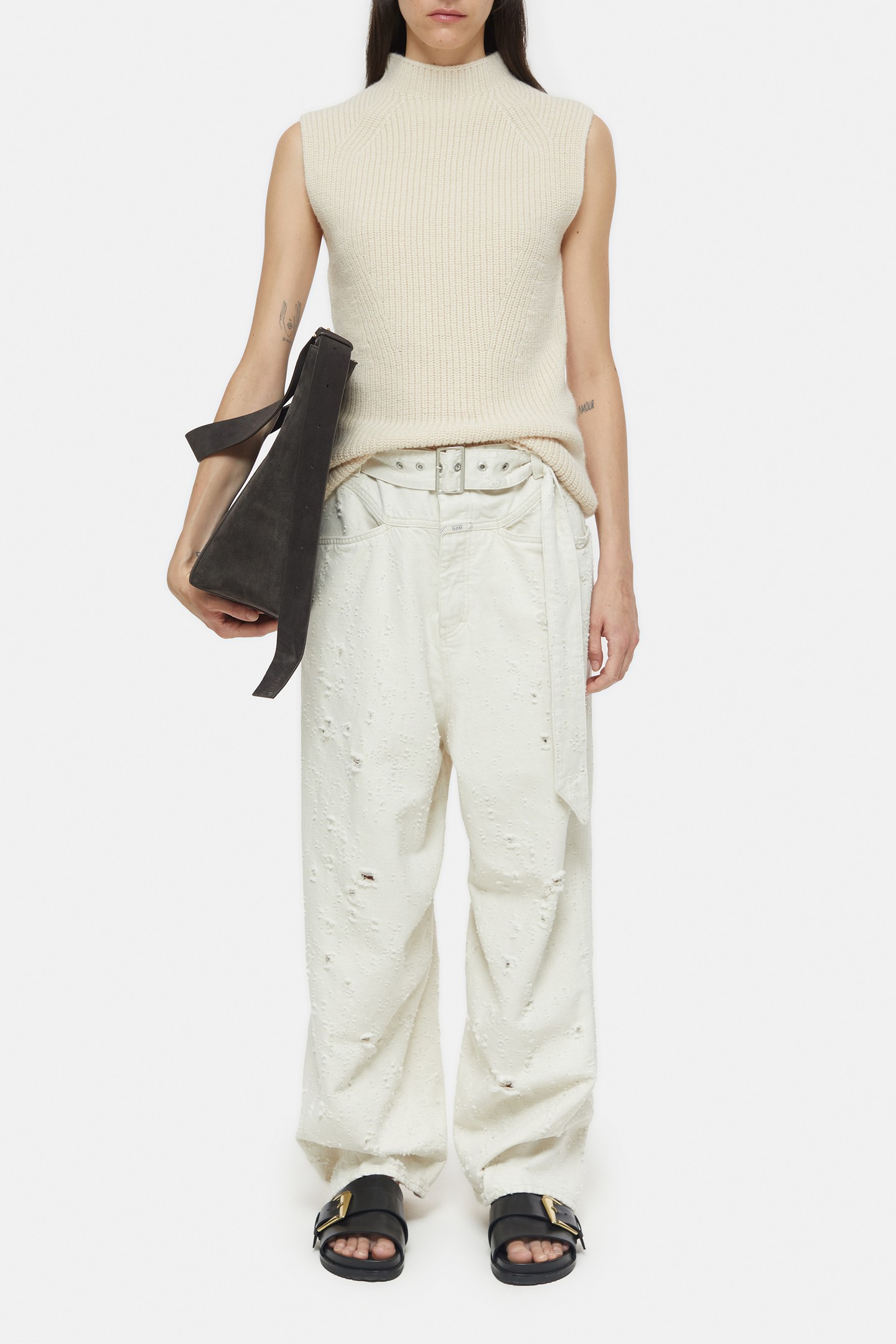 TURTLE NECK VEST KNITS IVORY 4