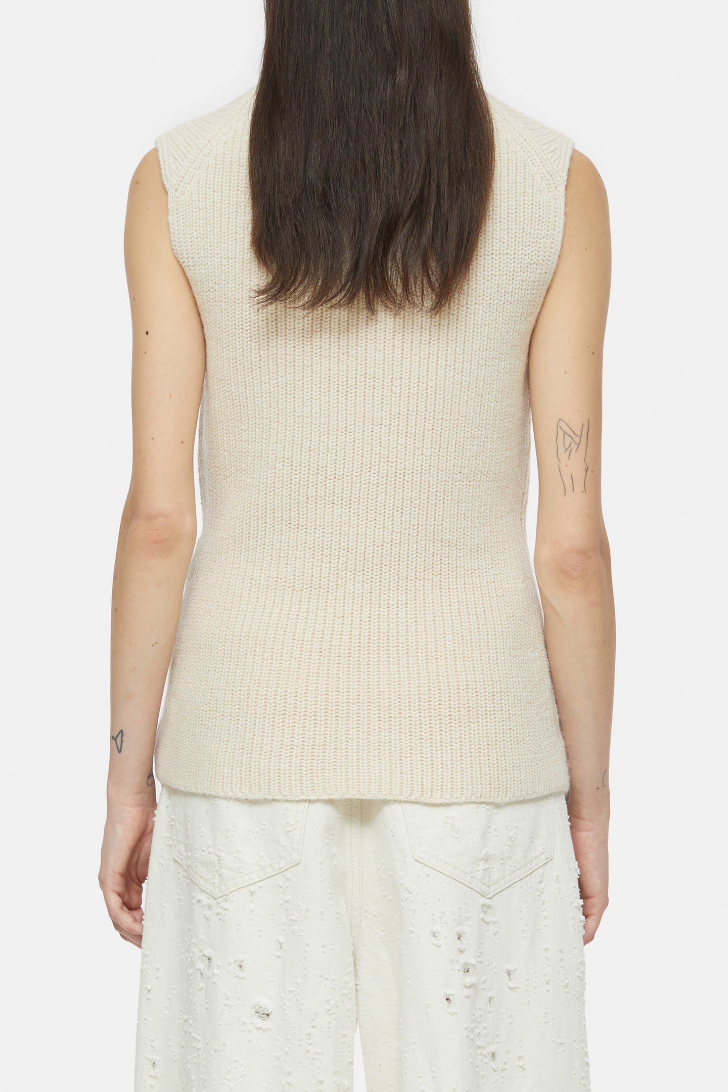 TURTLE NECK VEST KNITS IVORY 5