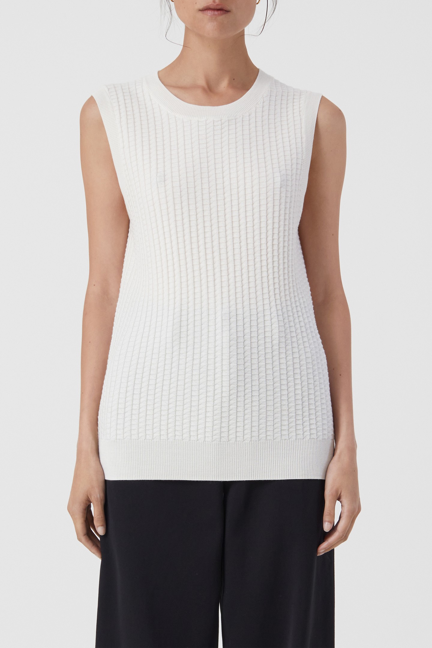 VEST CREW NECK KNITS IVORY 4