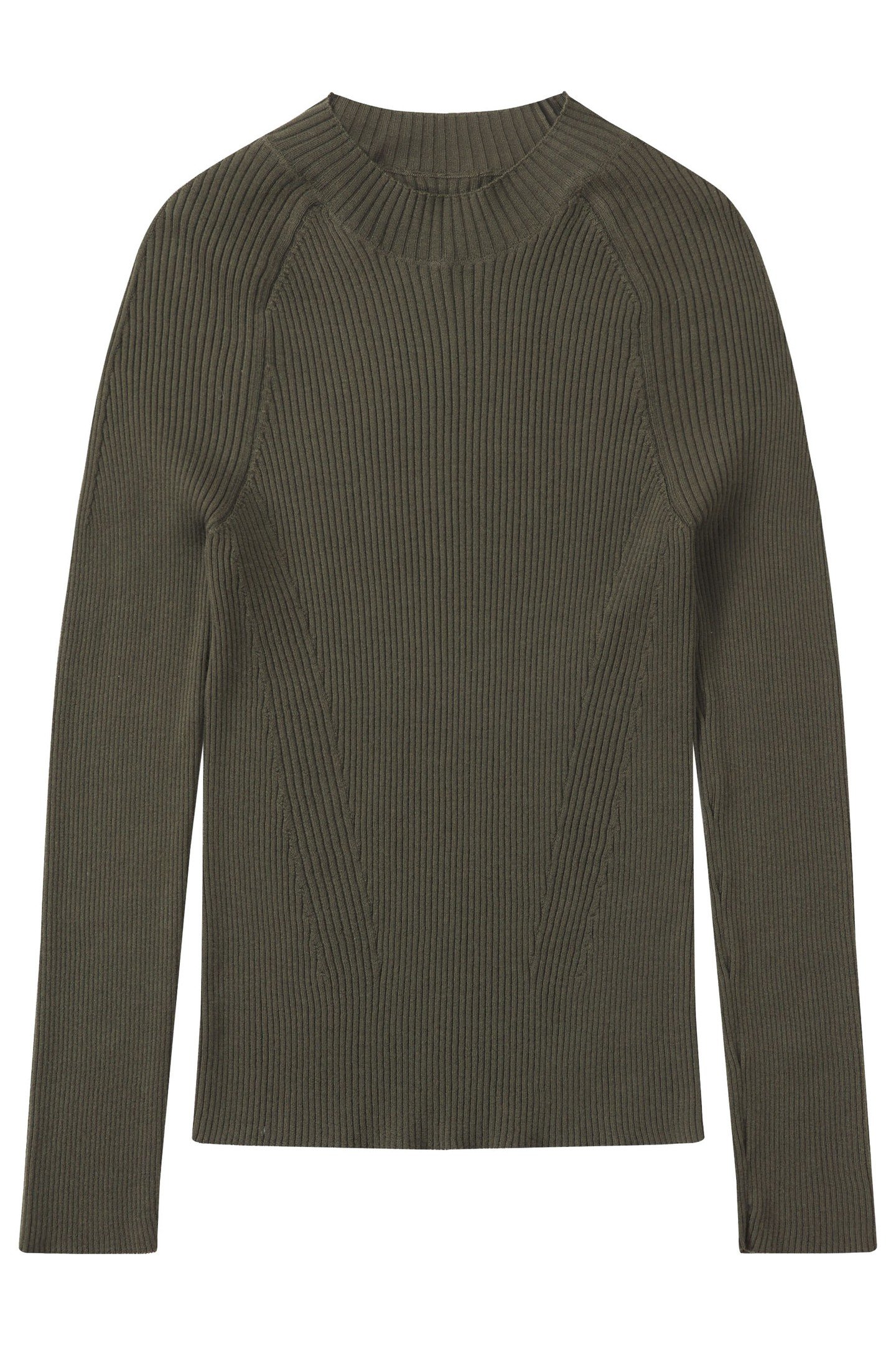 CREW NECK LONG SLEEVE KNITS ARMY GREEN 1