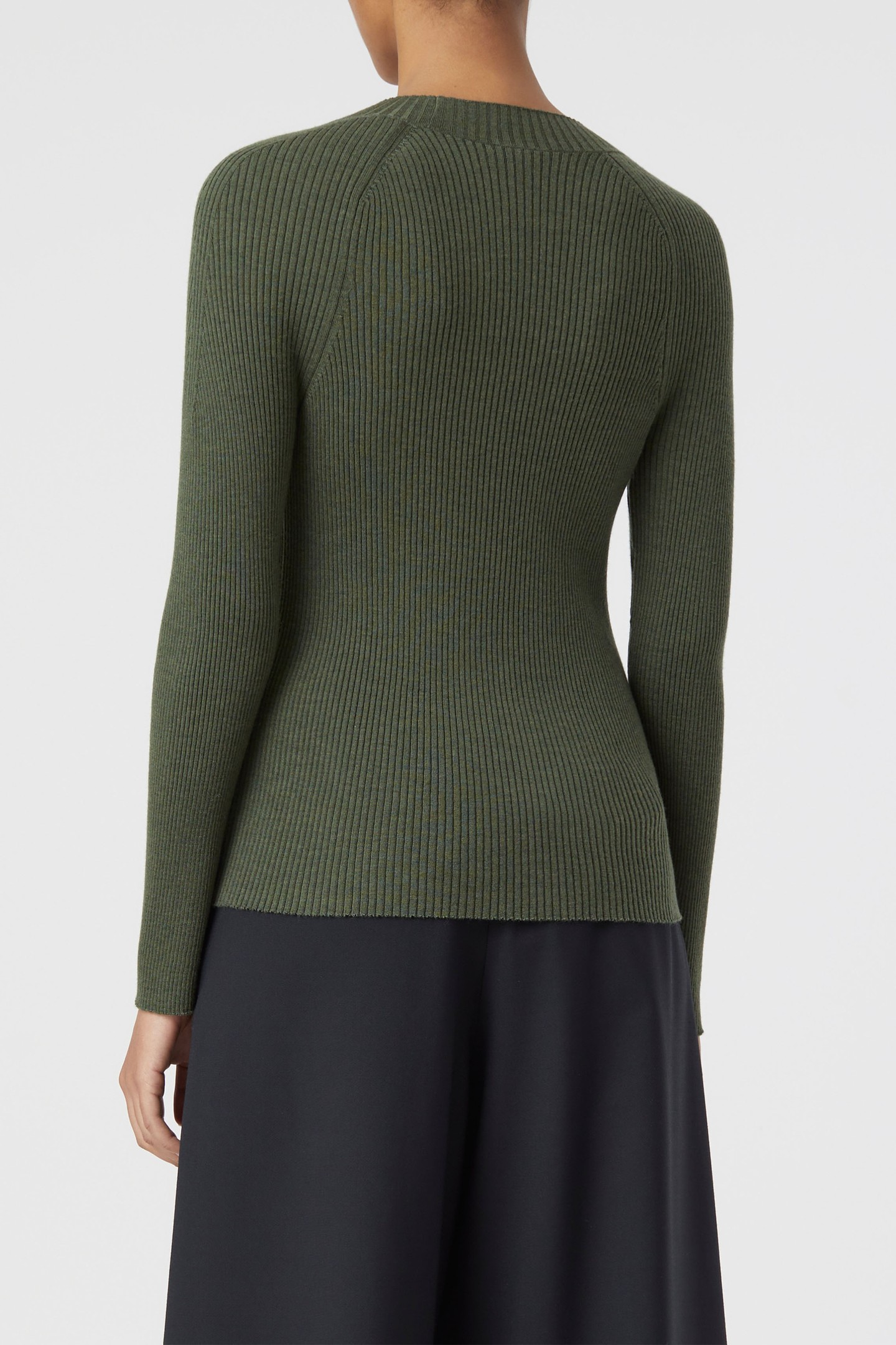 CREW NECK LONG SLEEVE KNITS ARMY GREEN 9