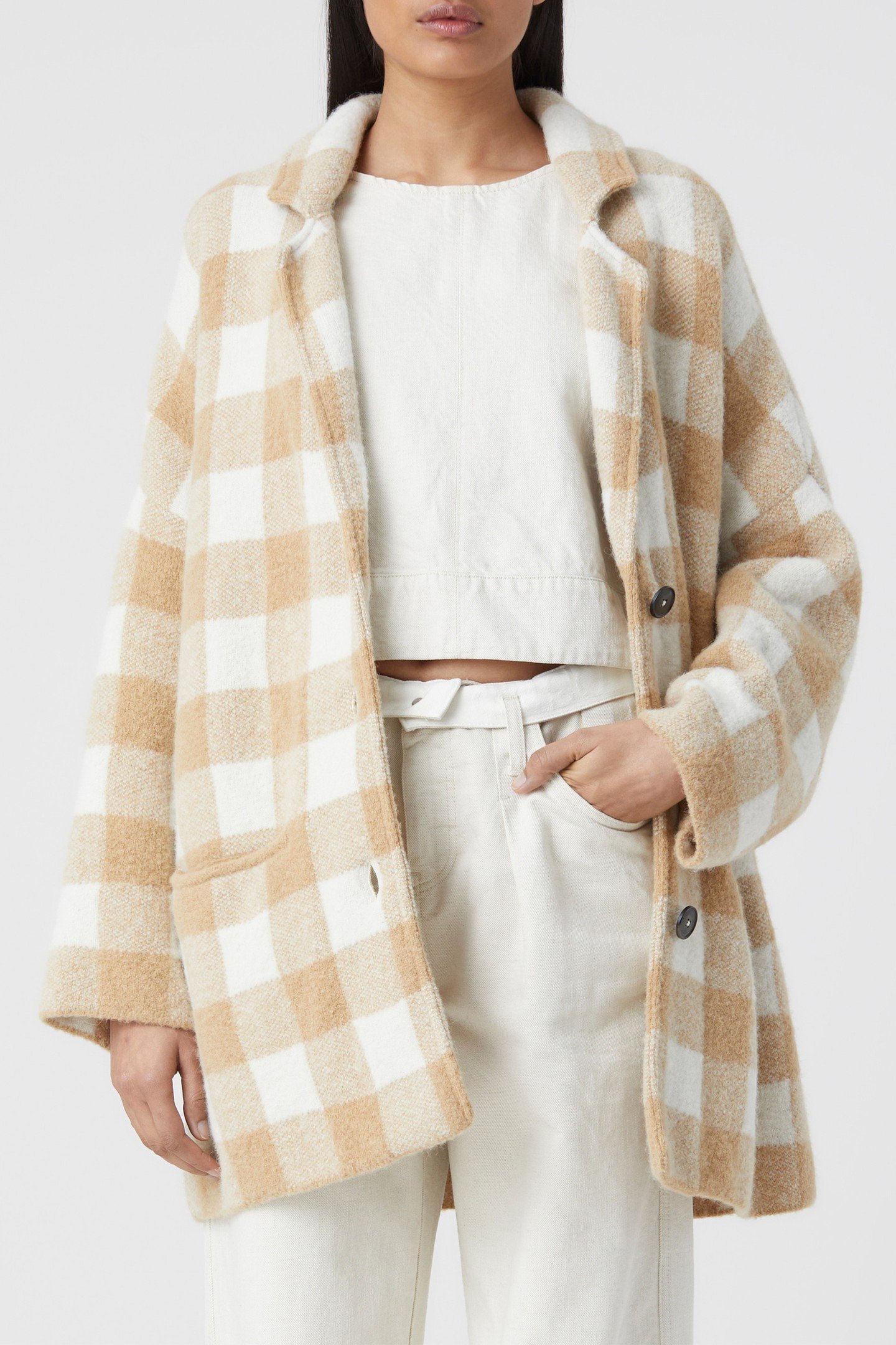 KNITTED SHACKET KNITS CHINO BEIGE 5