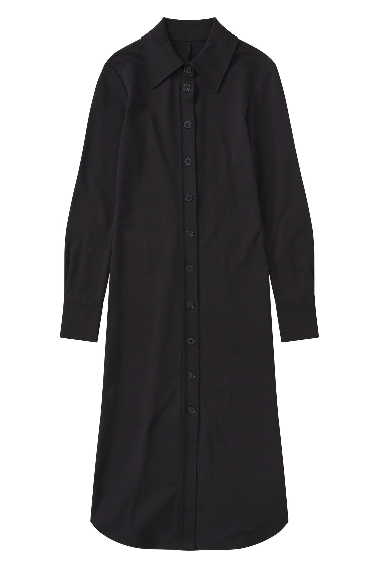SHIRTDRESS LONG SLEEVE DRESSES BLACK 1