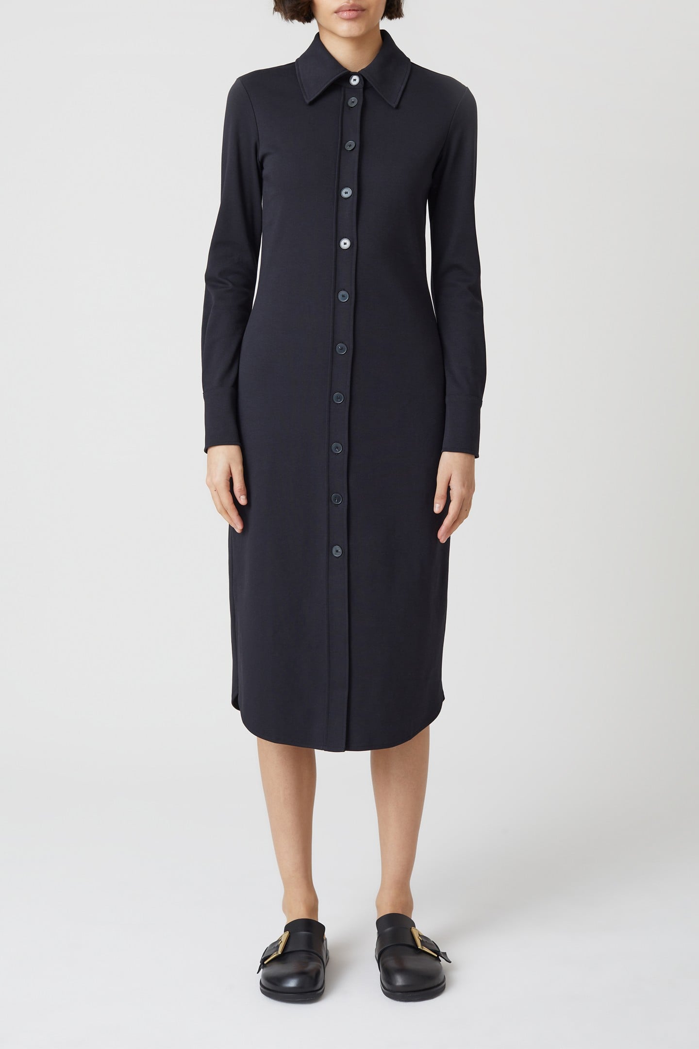 SHIRTDRESS LONG SLEEVE DRESSES BLACK 2