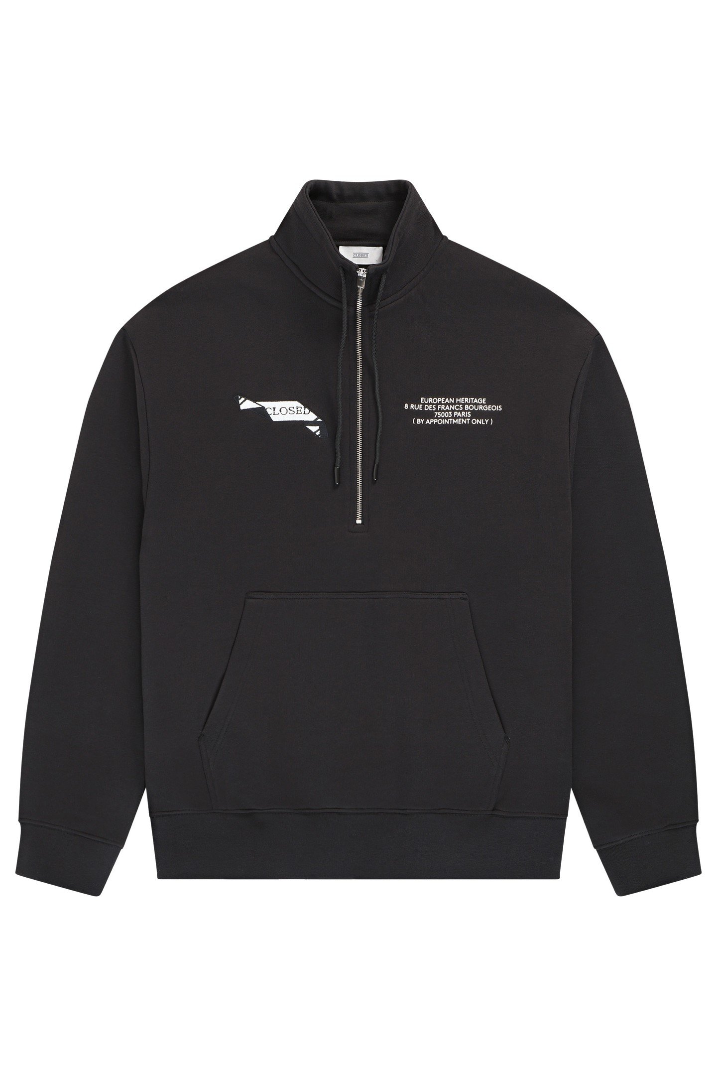 HALF ZIP SWEAT T-SHIRTS BLACK 1