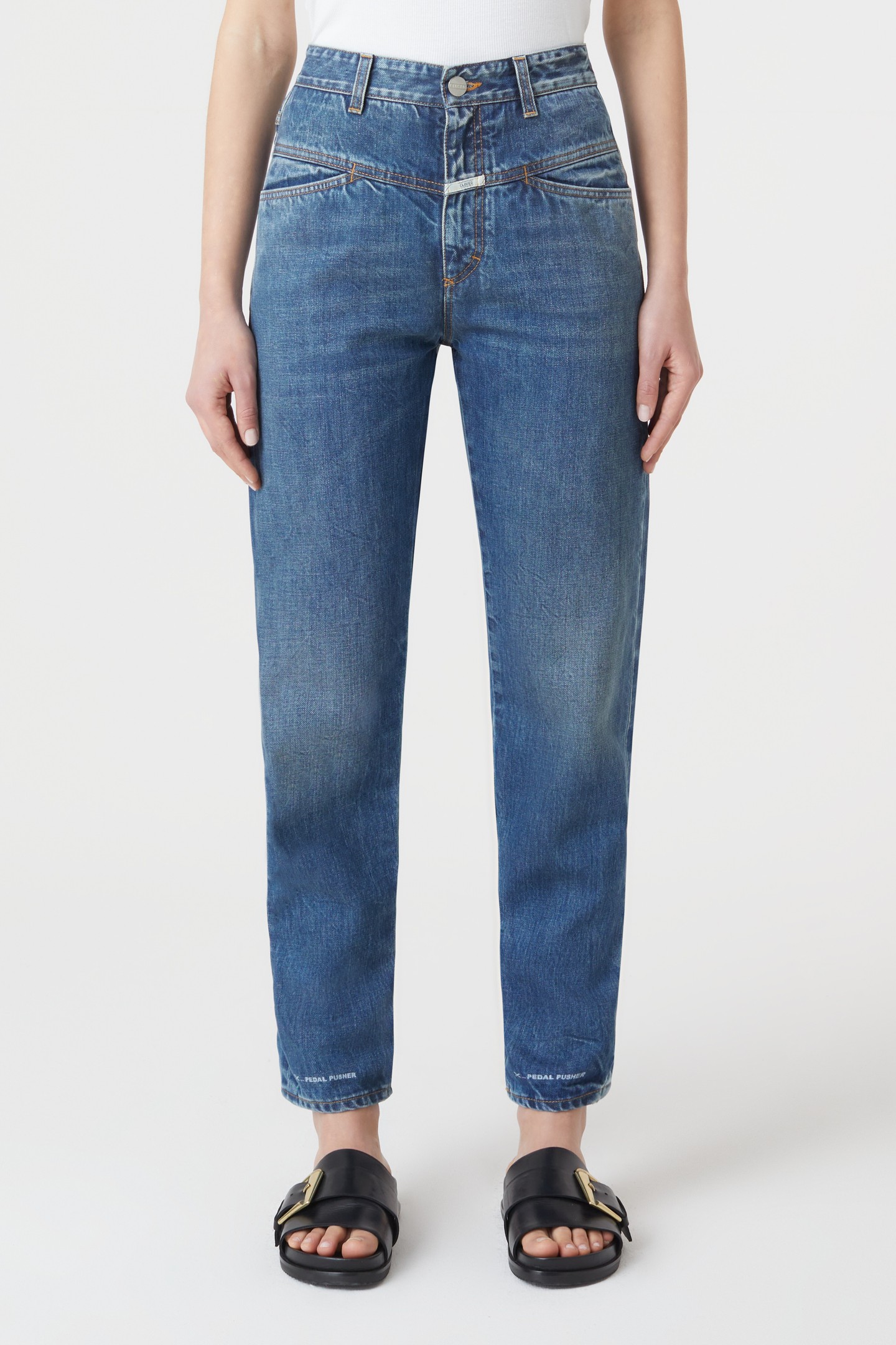 PEDAL PUSHER JEANS MID BLUE 2