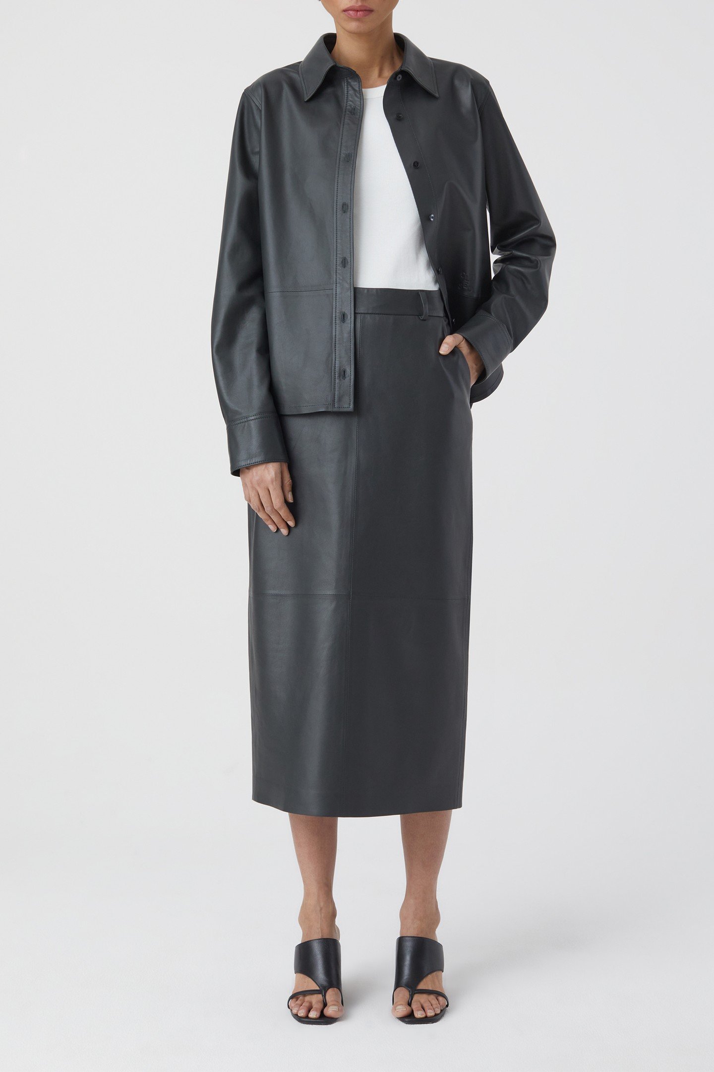 SLIM PENCIL SKIRT CHARCOAL 10