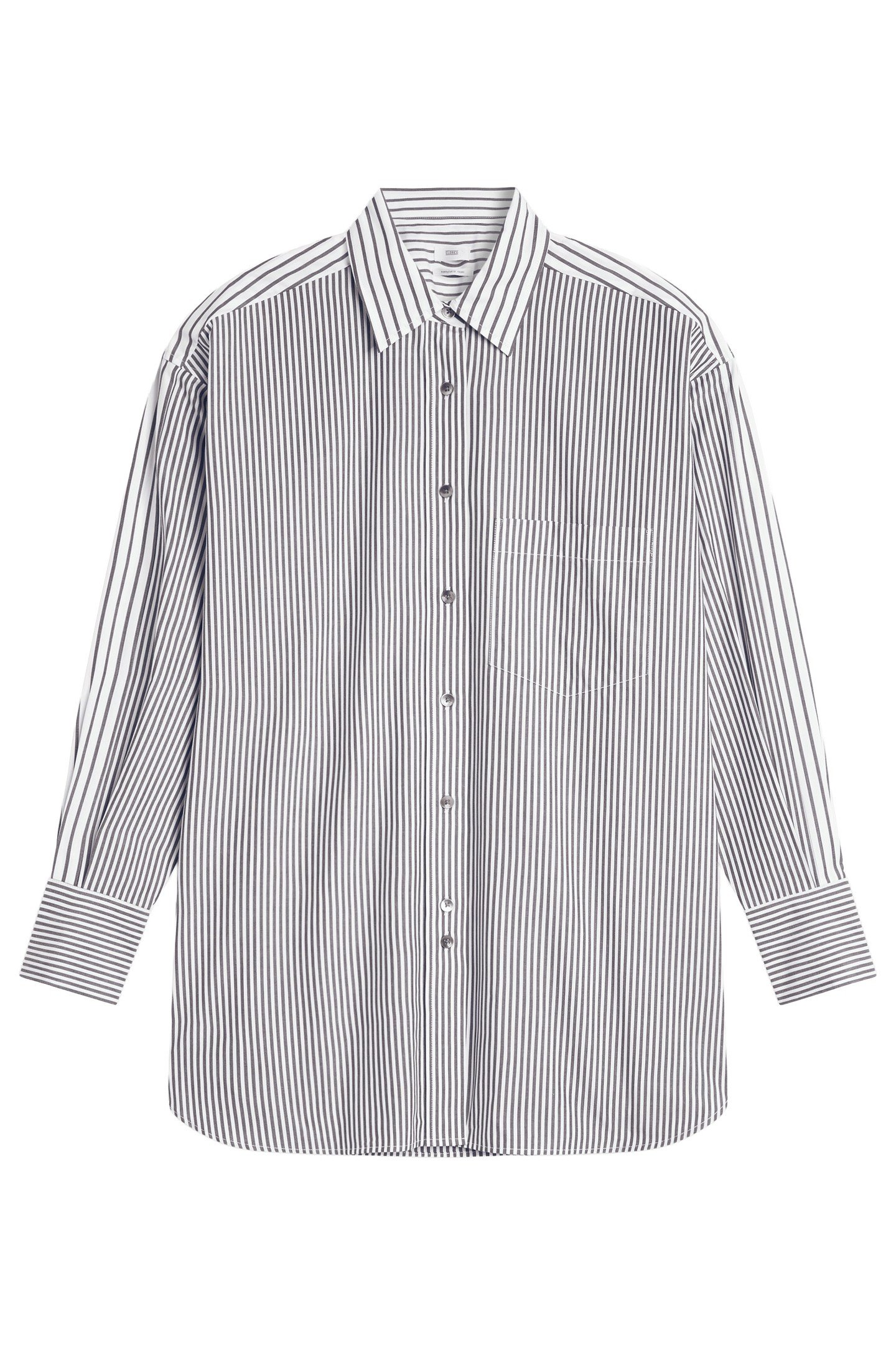 CHESTPOCKET LONG SLEEVE BLOUSE SHIRT CHARCOAL 1