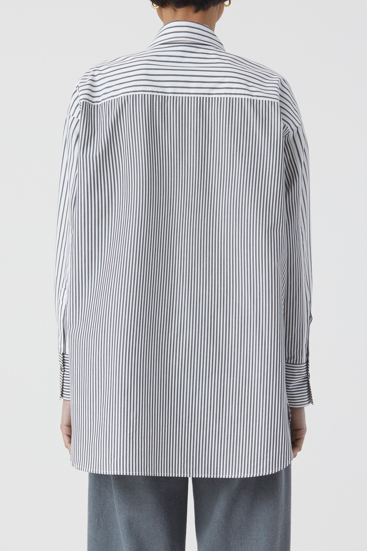 CHESTPOCKET LONG SLEEVE BLOUSE SHIRT CHARCOAL 3