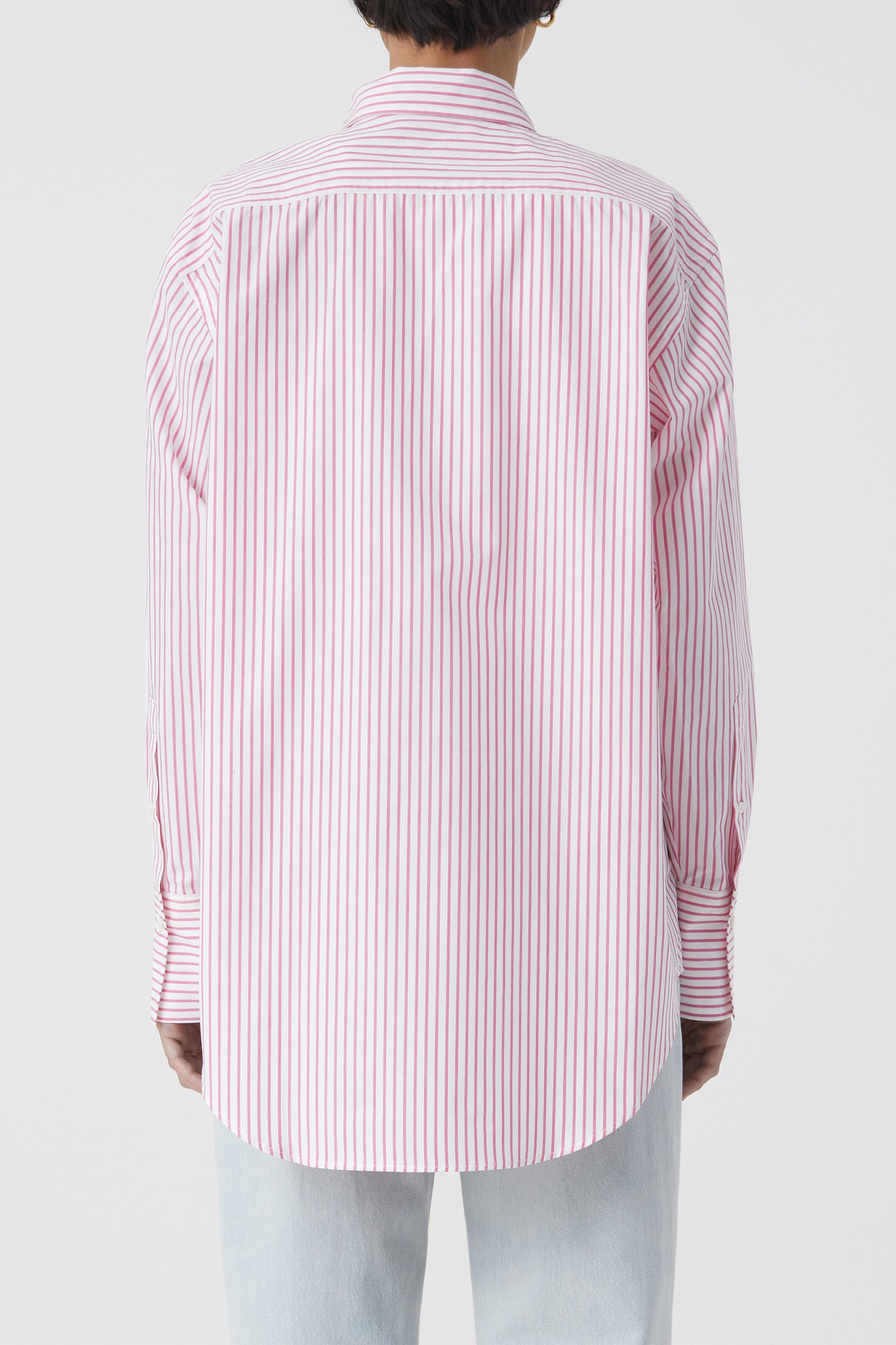 CLASSY LONG CUFF BLOUSE SHIRT FIERY PINK 5