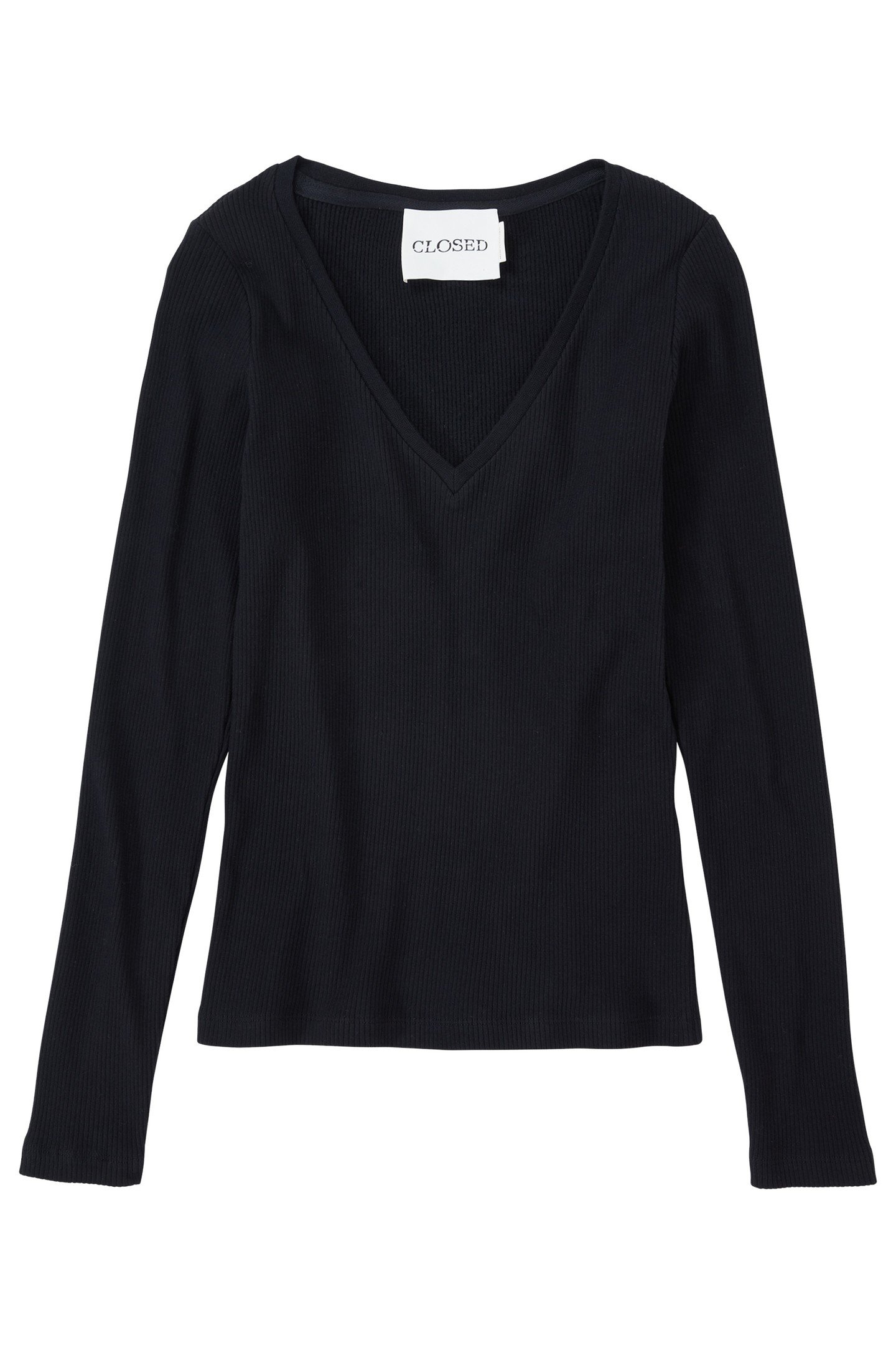 V NECK LONGSLEEVE T-SHIRTS BLACK 4