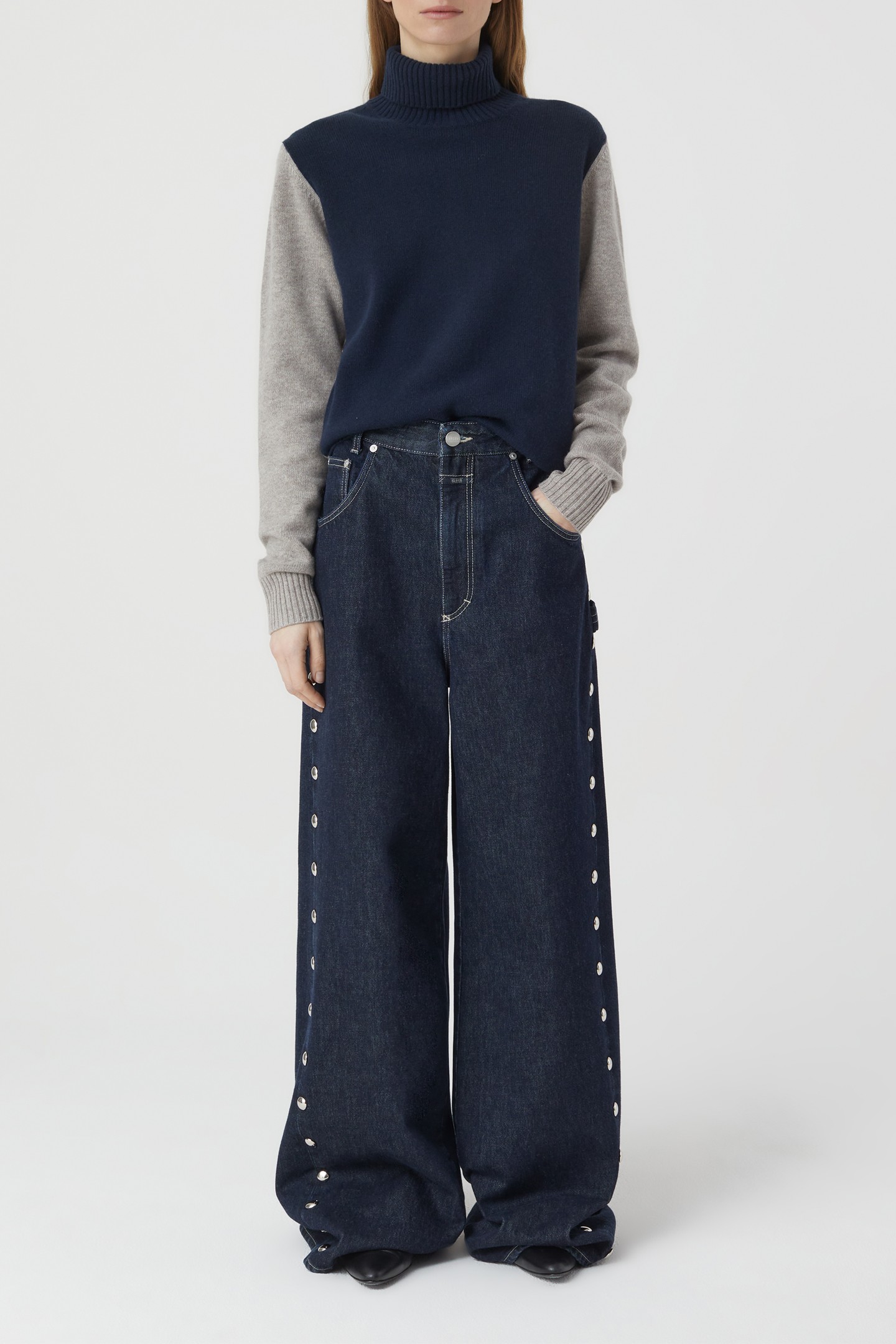 ROLL NECK LONG SLEEVE KNITS SPACE BLUE 10