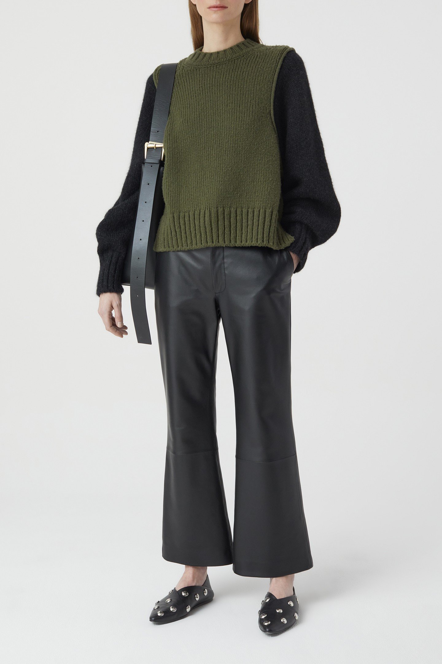 CREW NECK LONG SLEEVE KNITS INDUSTRIAL GREEN 2