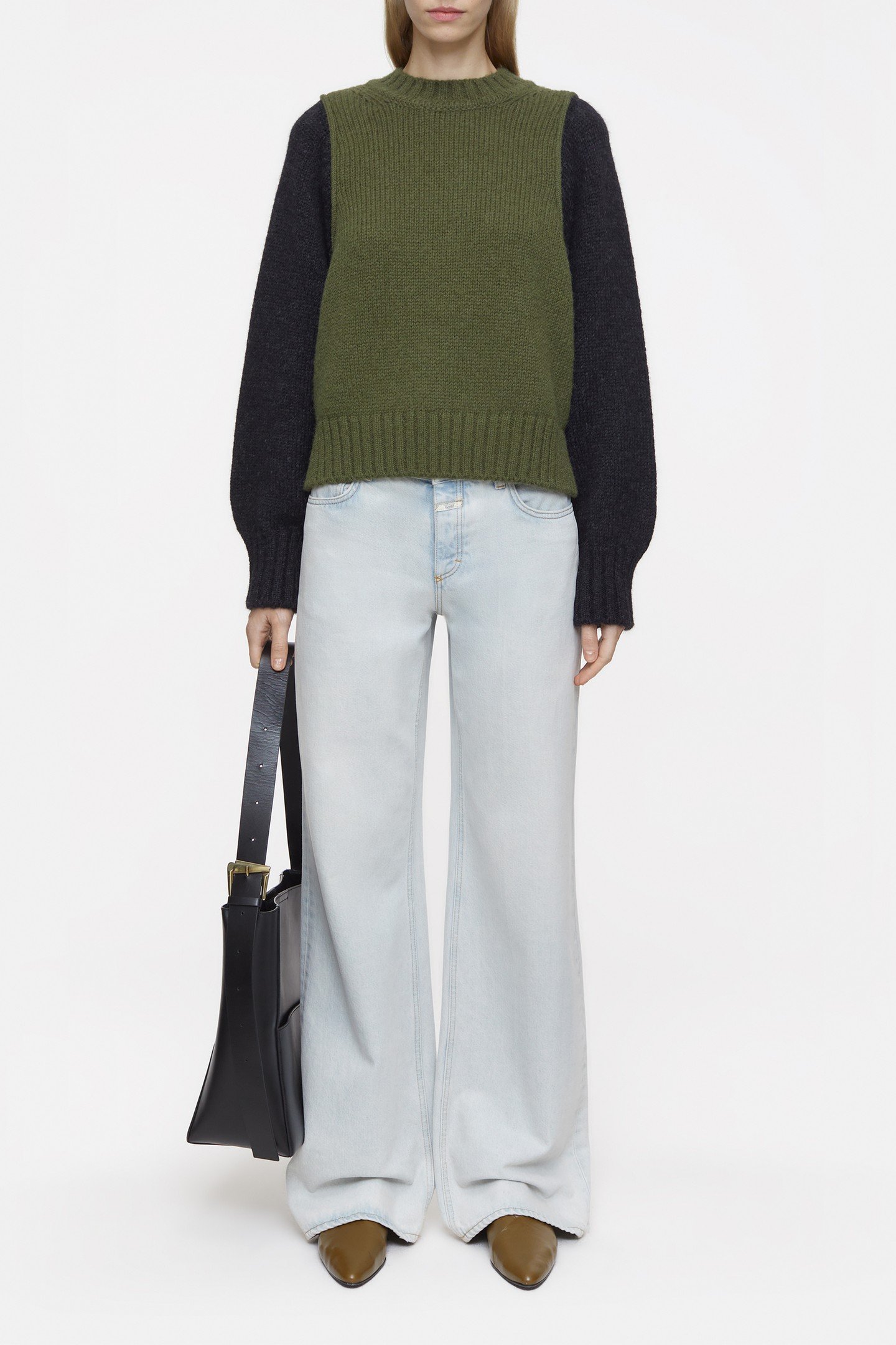 CREW NECK LONG SLEEVE KNITS INDUSTRIAL GREEN 4