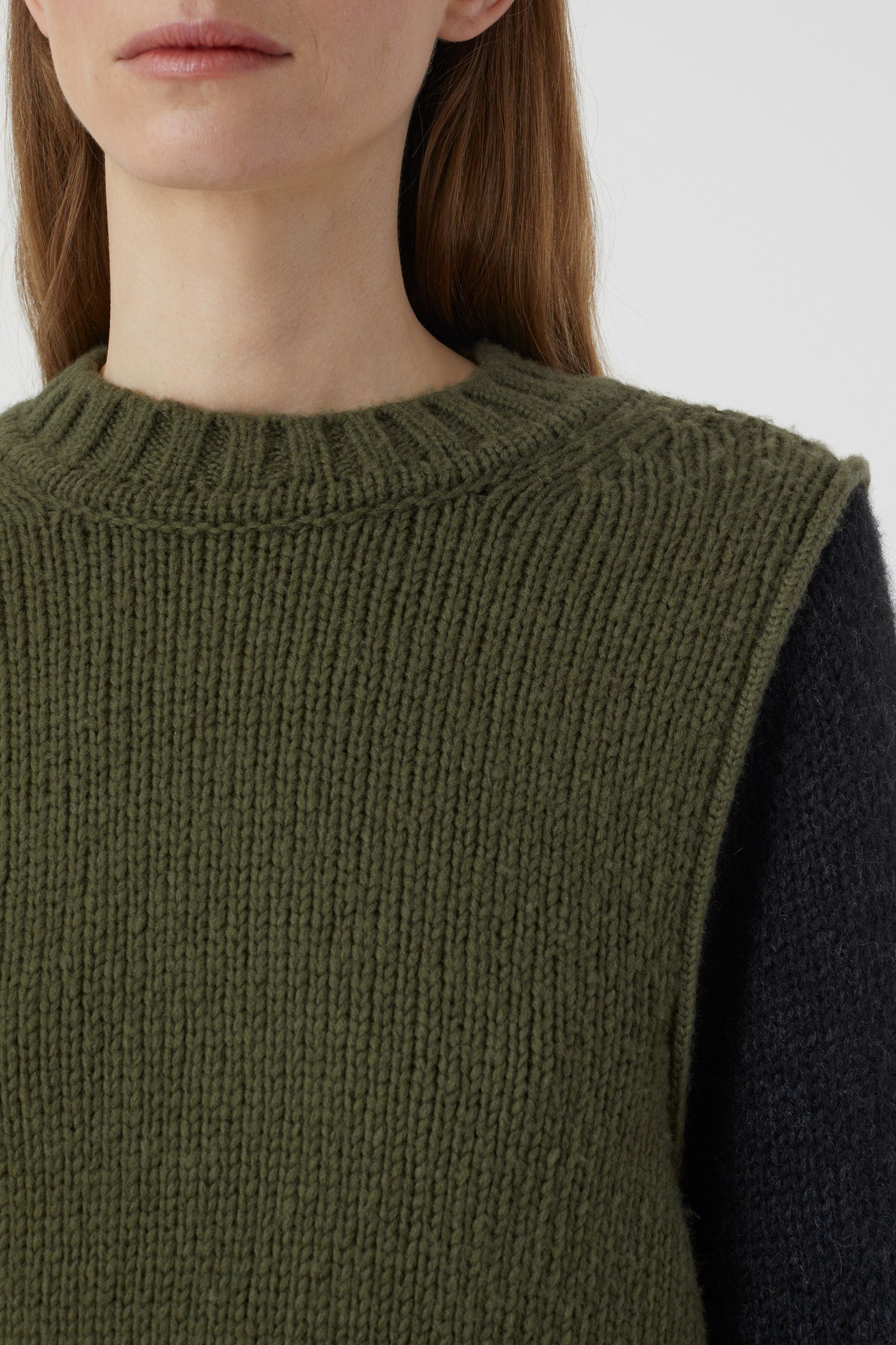 CREW NECK LONG SLEEVE KNITS INDUSTRIAL GREEN 9