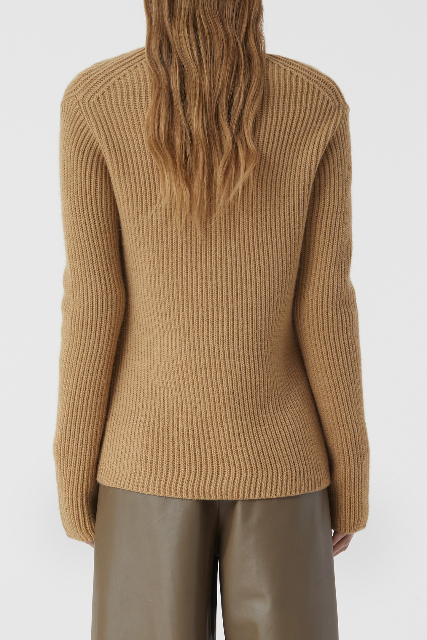 V CARDIGAN LONG SLEEVE KNITS DRIED TABACO 2