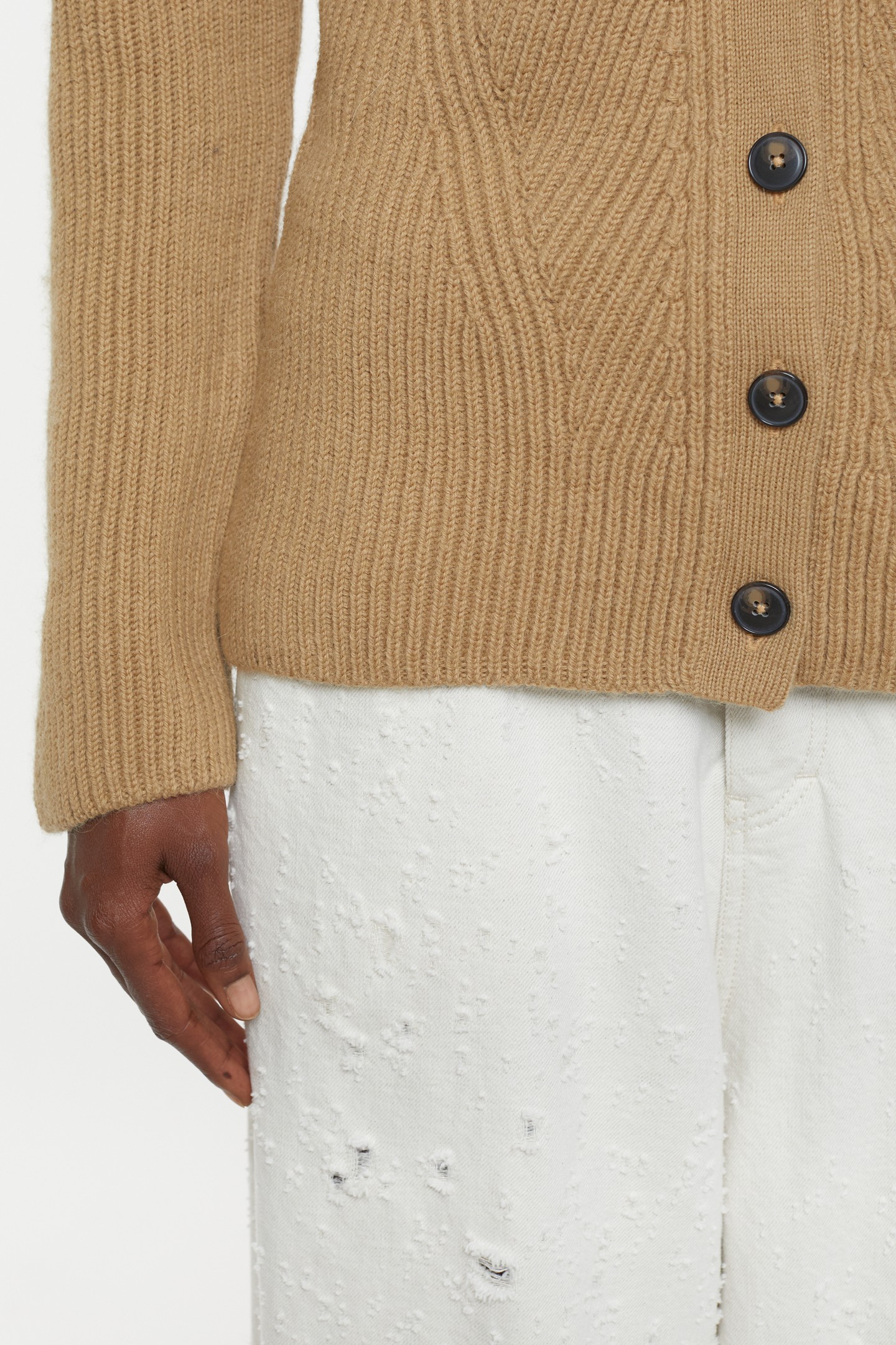 V CARDIGAN LONG SLEEVE KNITS DRIED TABACO 7