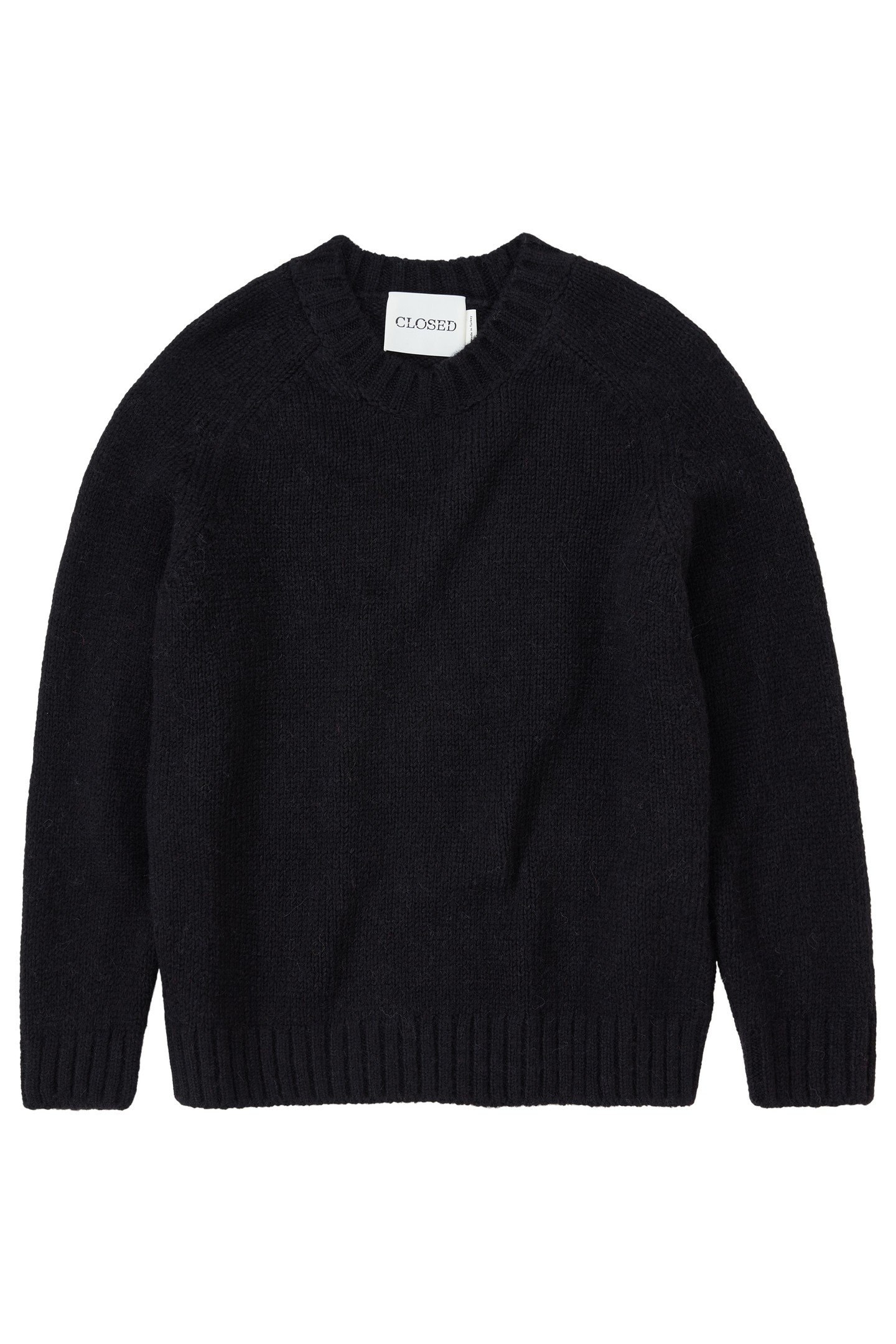 CREW NECK LONG SLEEVES KNITS BLACK 1