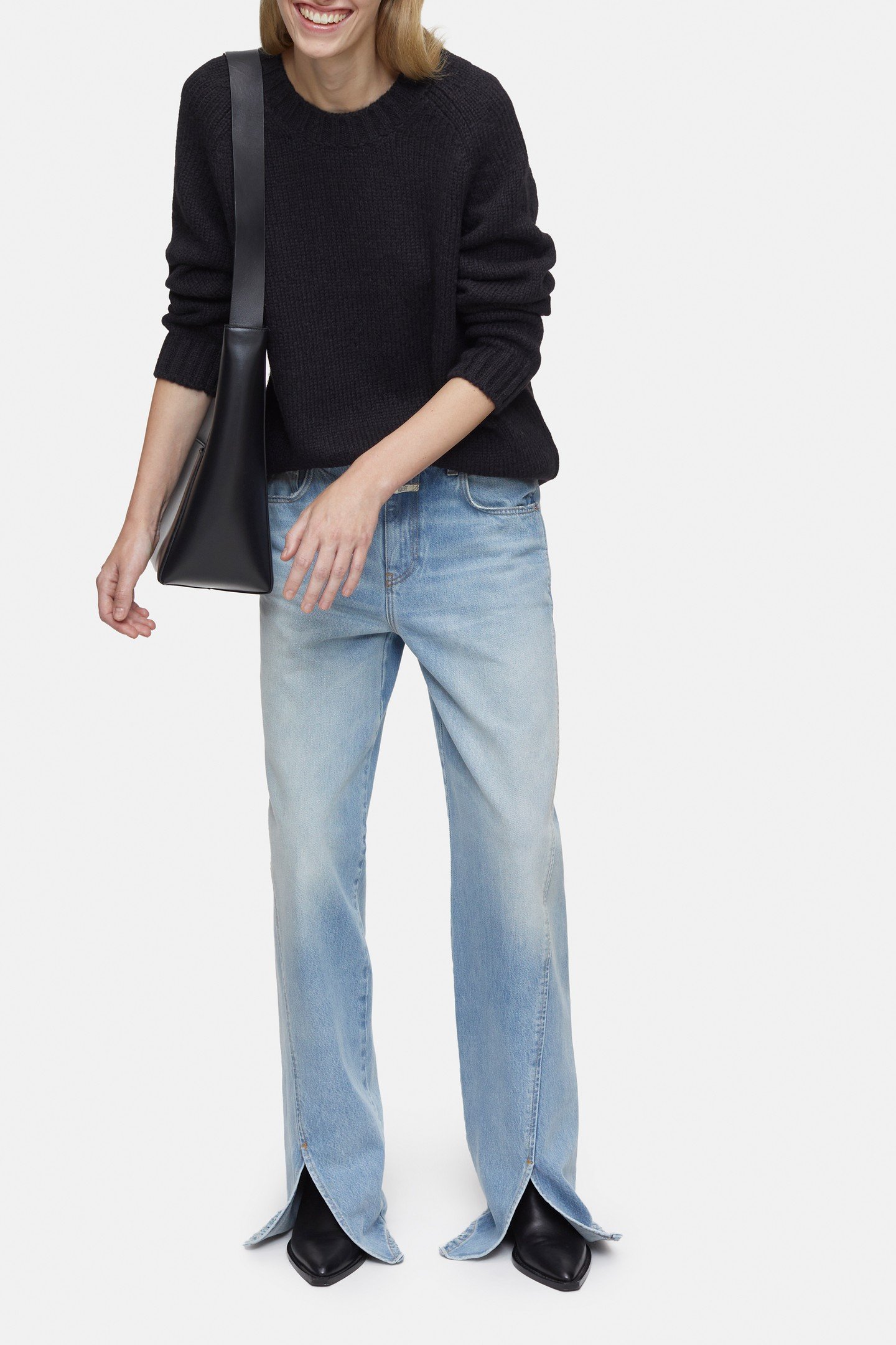 CREW NECK LONG SLEEVES KNITS BLACK 8