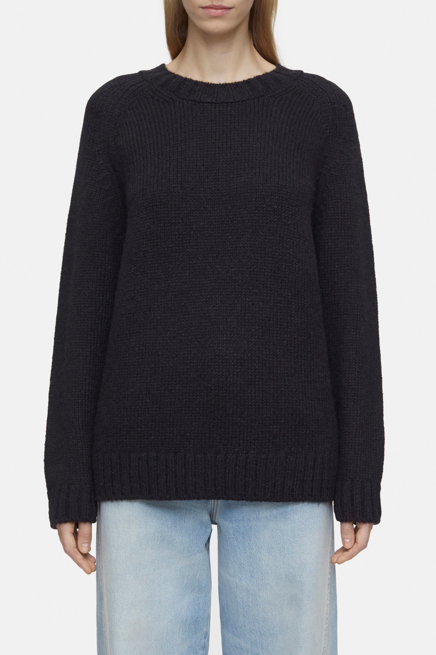 CREW NECK LONG SLEEVES KNITS BLACK 10