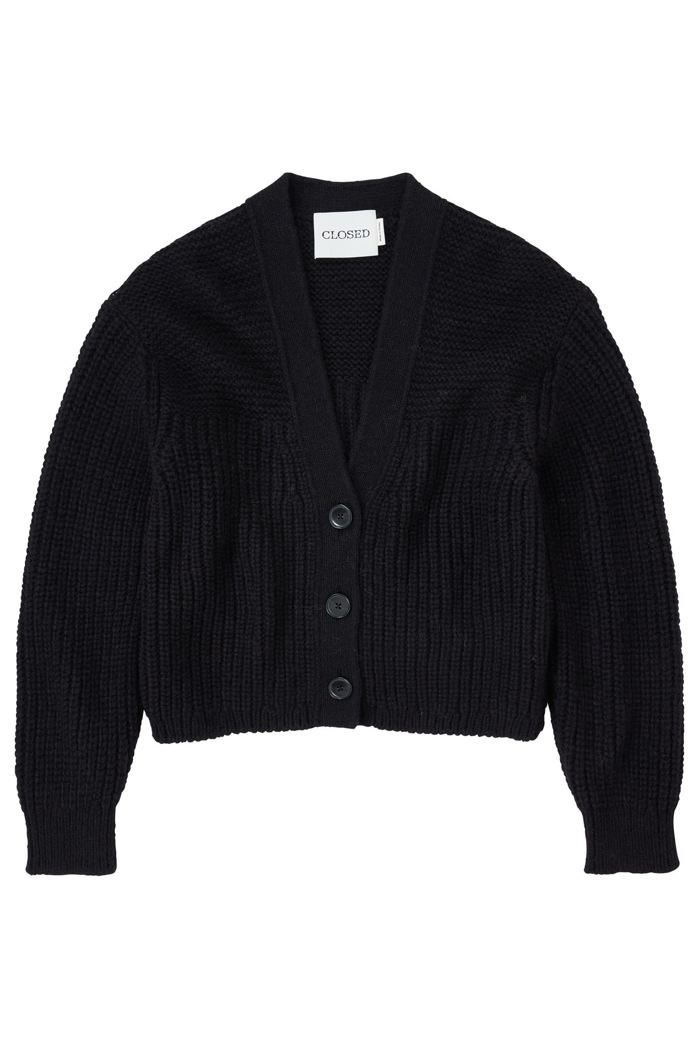 V CARDIGAN LONG SLEEVE KNITS BLACK 4