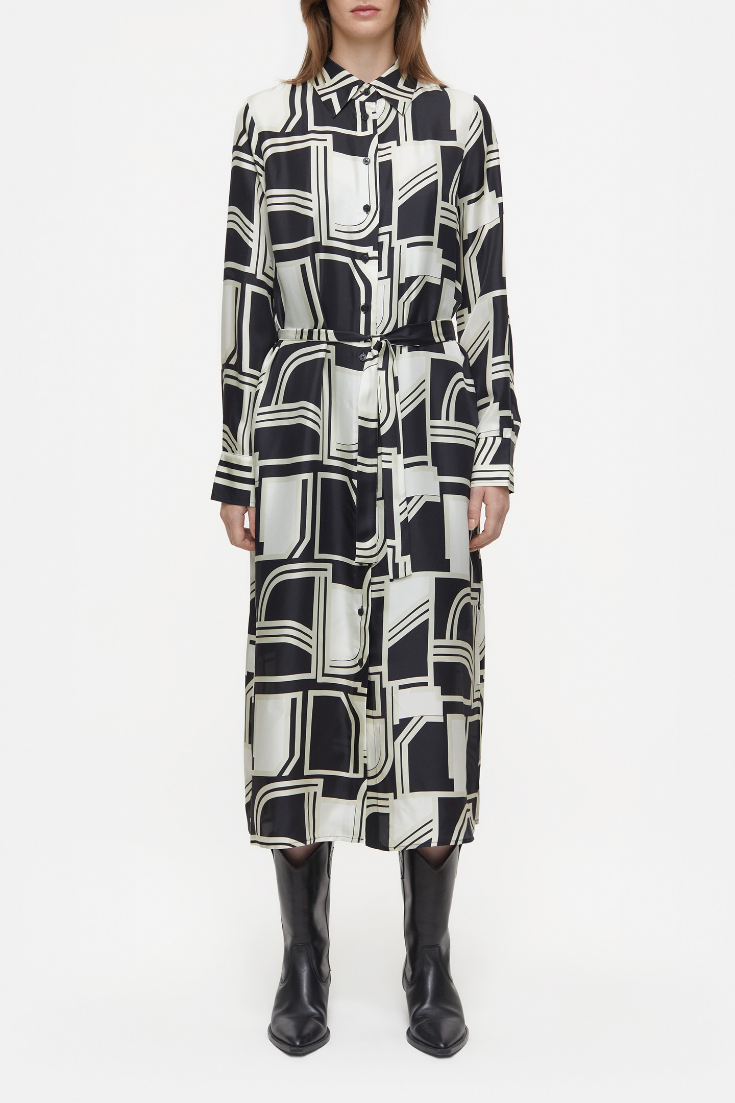 LONG SHIRT DRESS BLACK 1