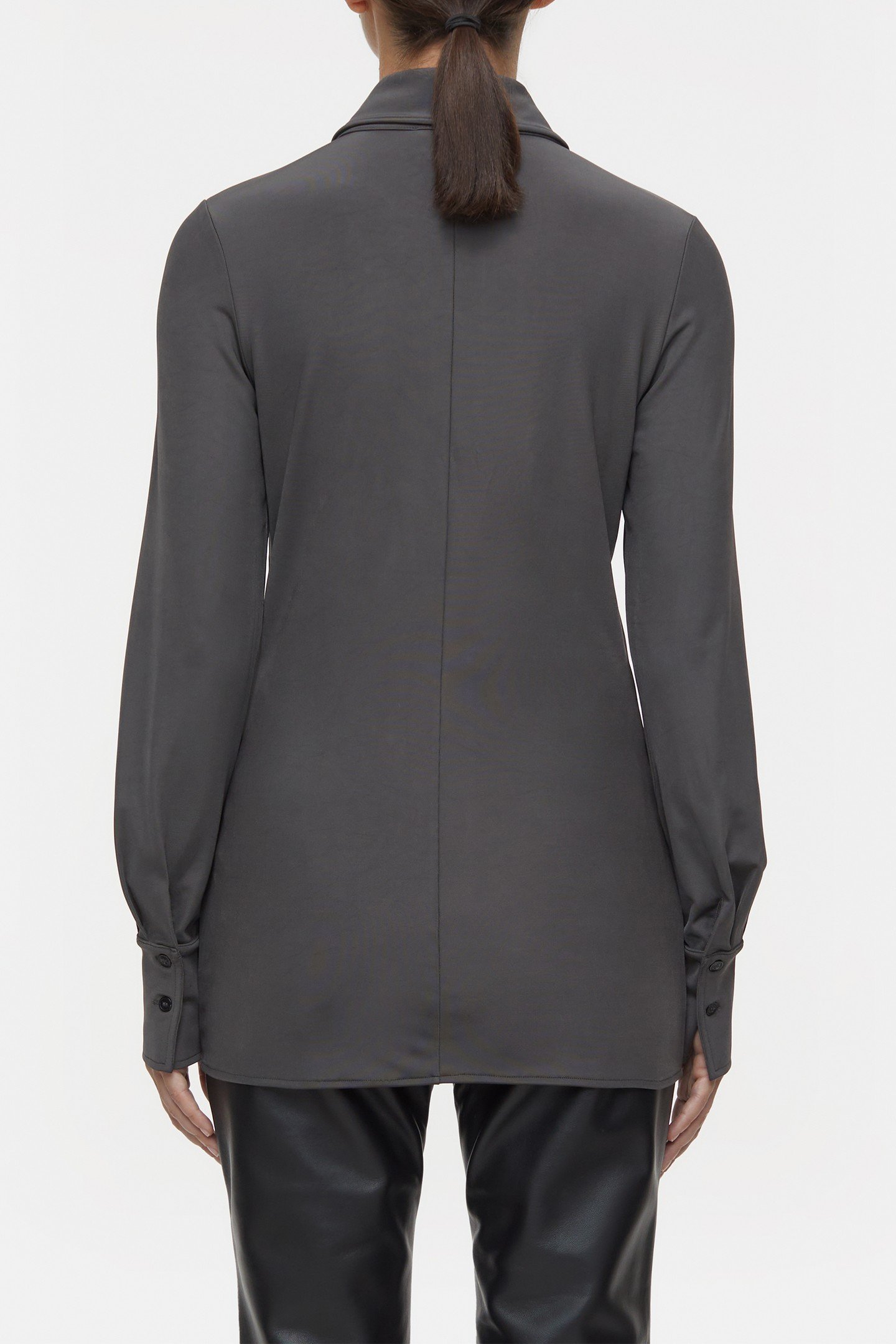 WAISTED BLOUSE SHIRT CHARCOAL 3