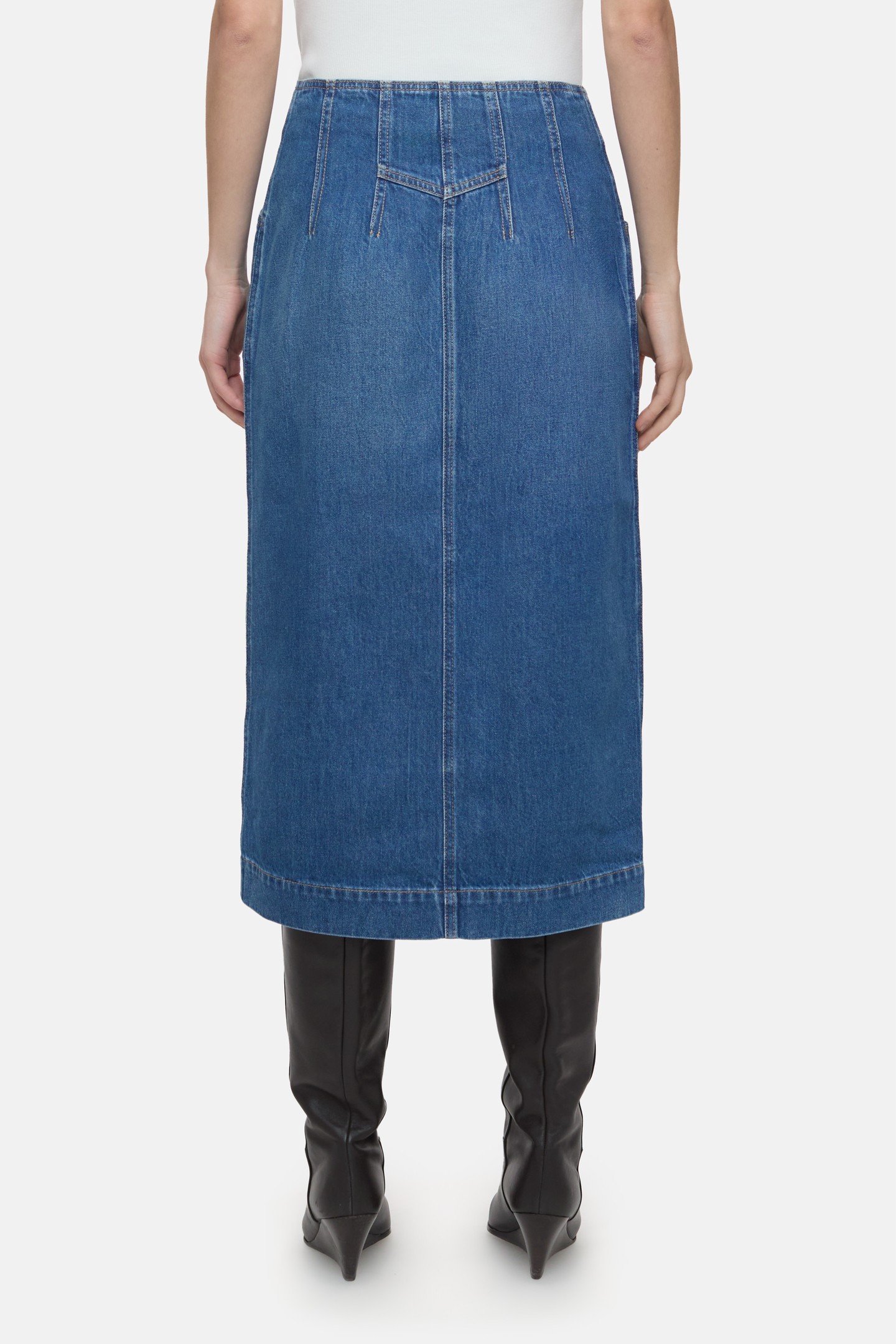 DENIM SKIRT WITH ZIP SKIRTS MID BLUE 5