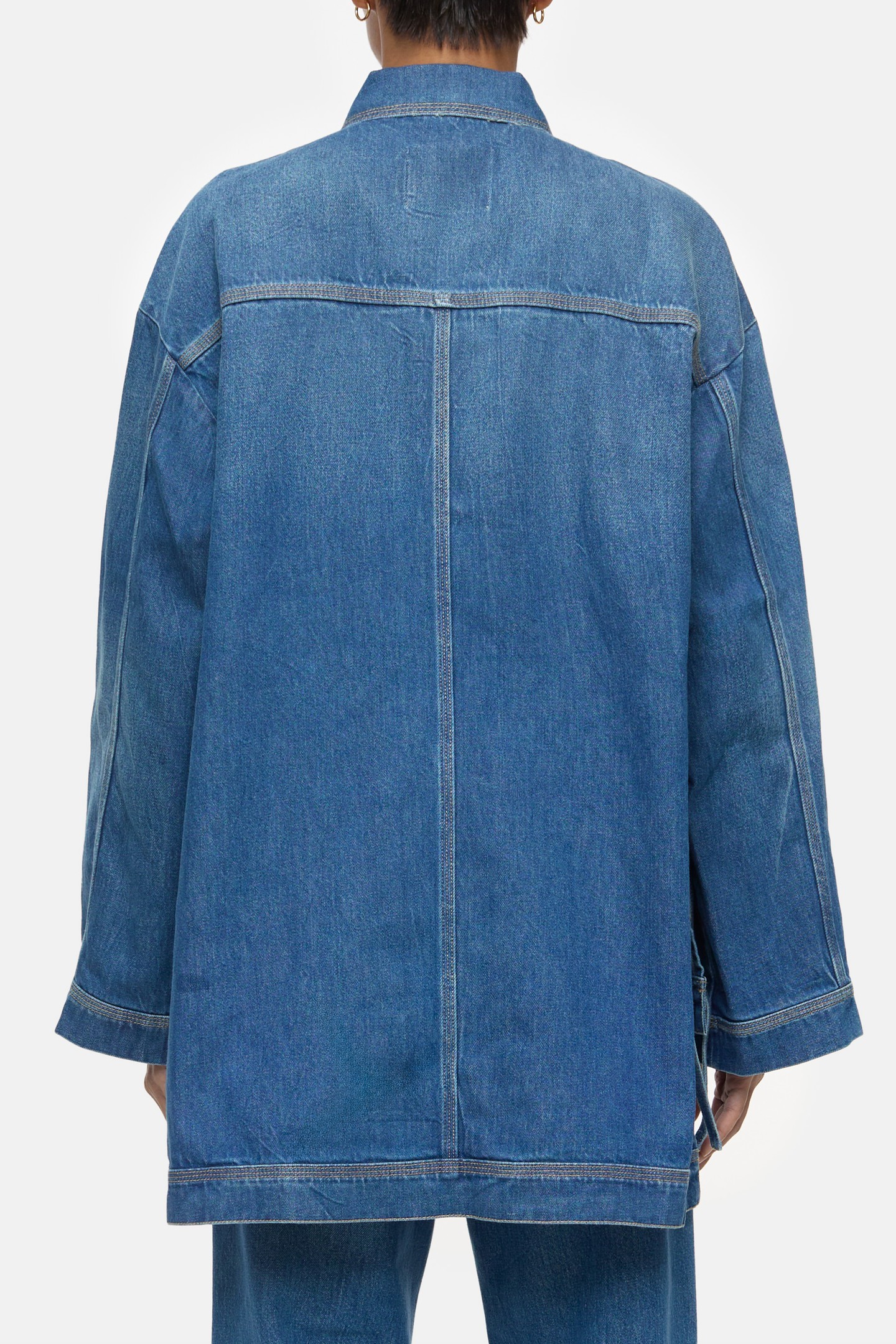 BLOUSE WITH SIDELONG STRAPS SHIRTS & BLOUSES MID BLUE 4