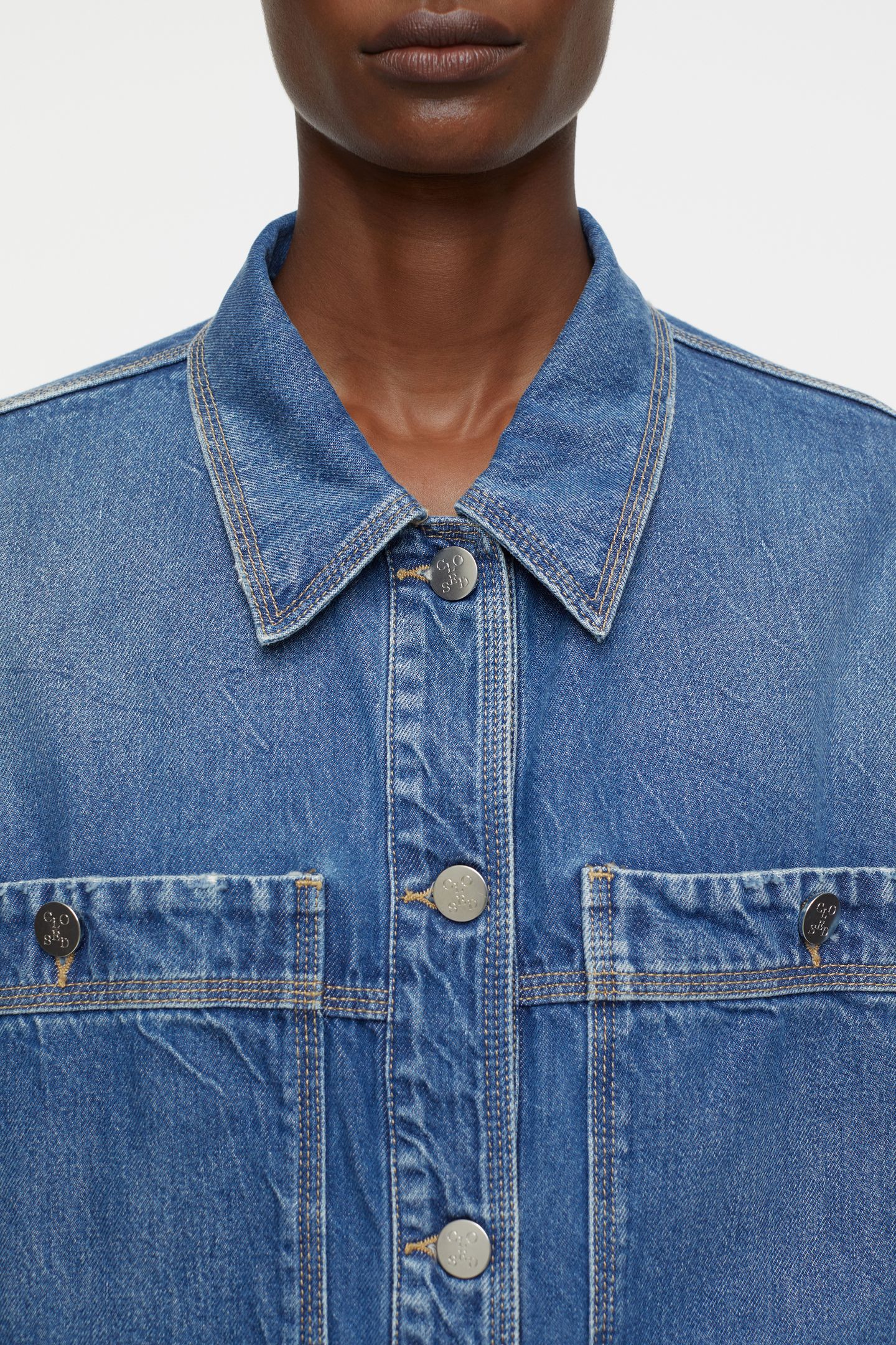 BLOUSE WITH SIDELONG STRAPS SHIRTS & BLOUSES MID BLUE 10