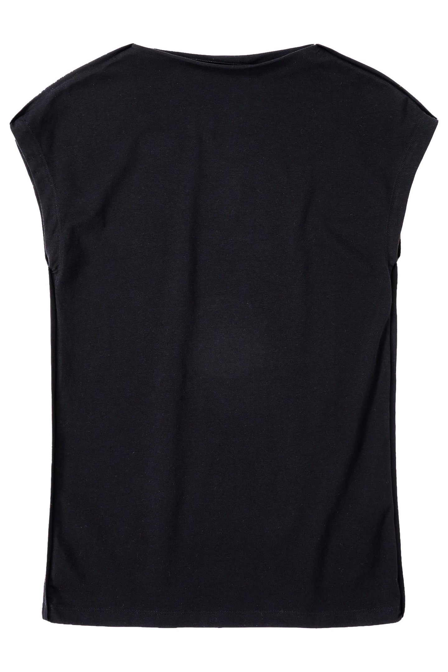 STRAIGHT NECK SLEEVELESS T-SHIRTS BLACK 4