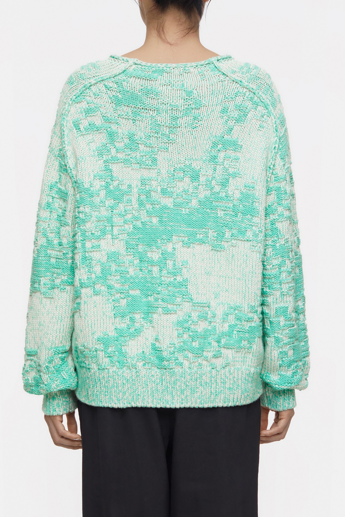 CREW NECK LONG SLEEVE KNITS GREEN KICK 3