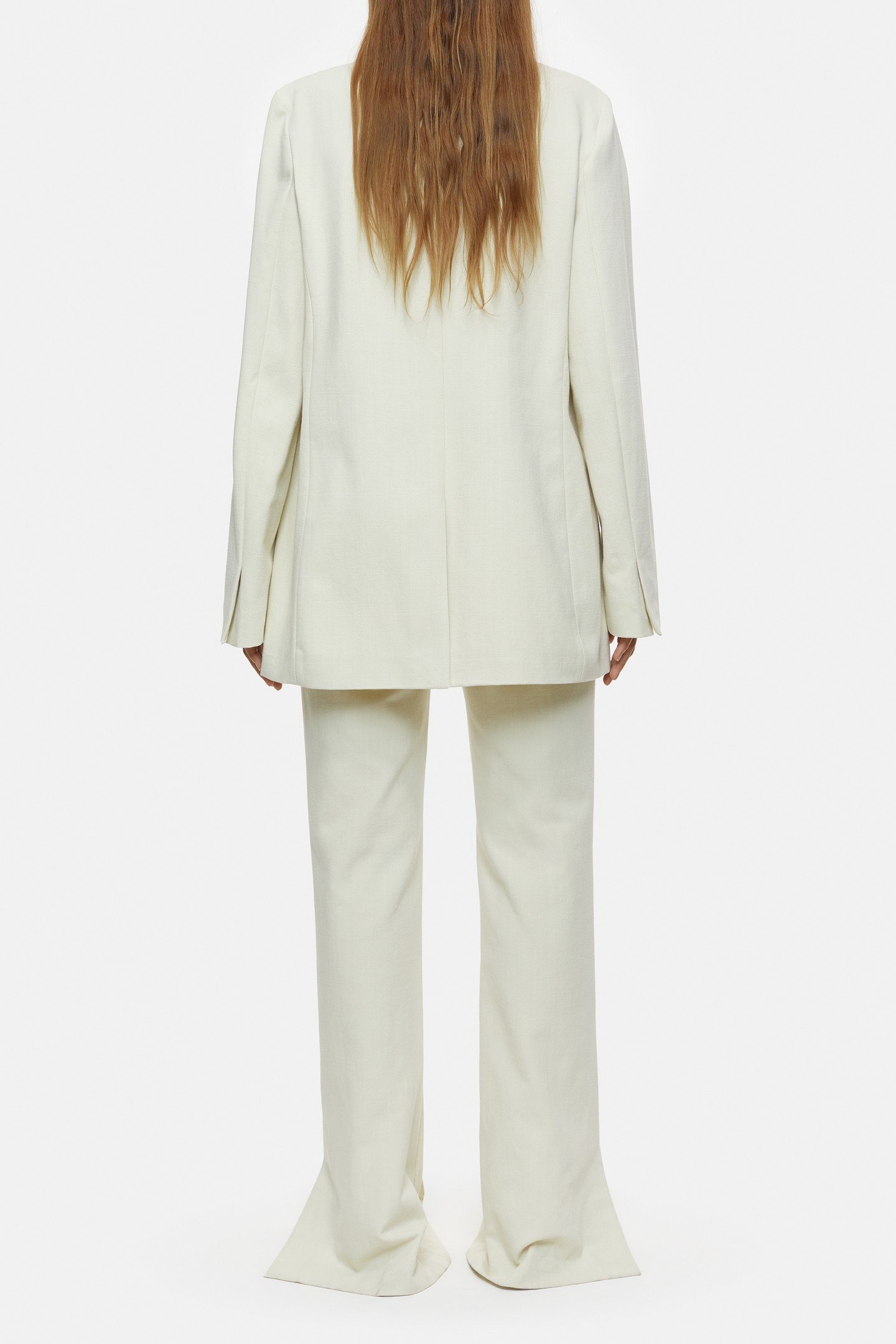 COLLARLESS BLAZER IVORY 4