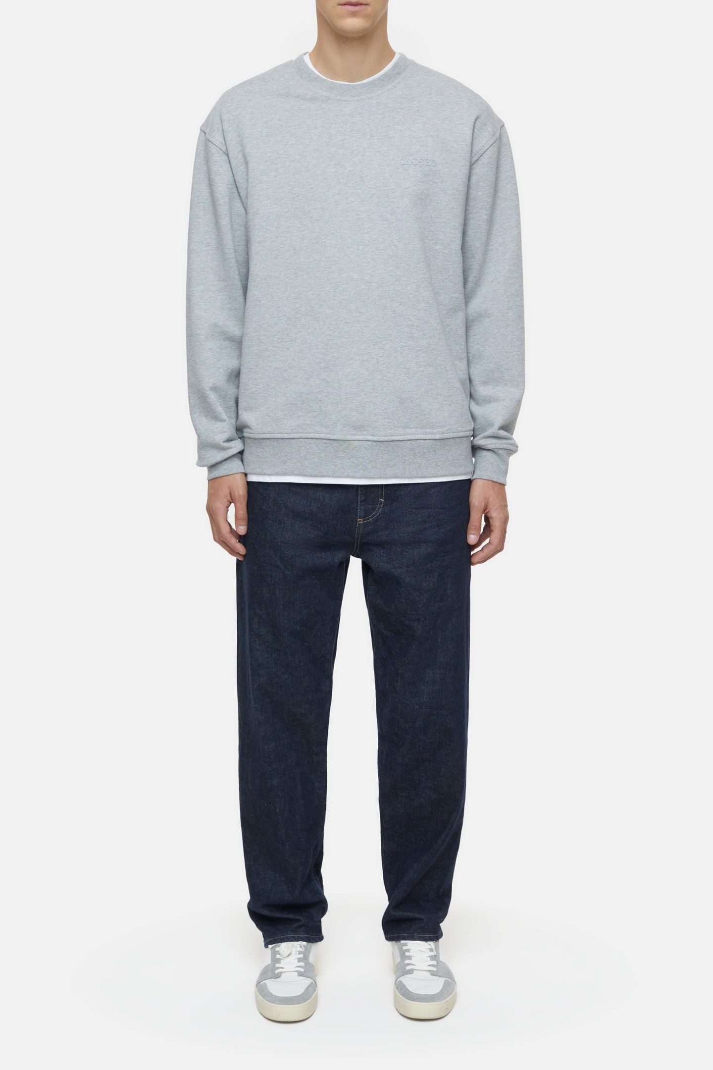 LOGO CREWNECK SWEAT T-SHIRTS LIGHT GREY MELANGE 1